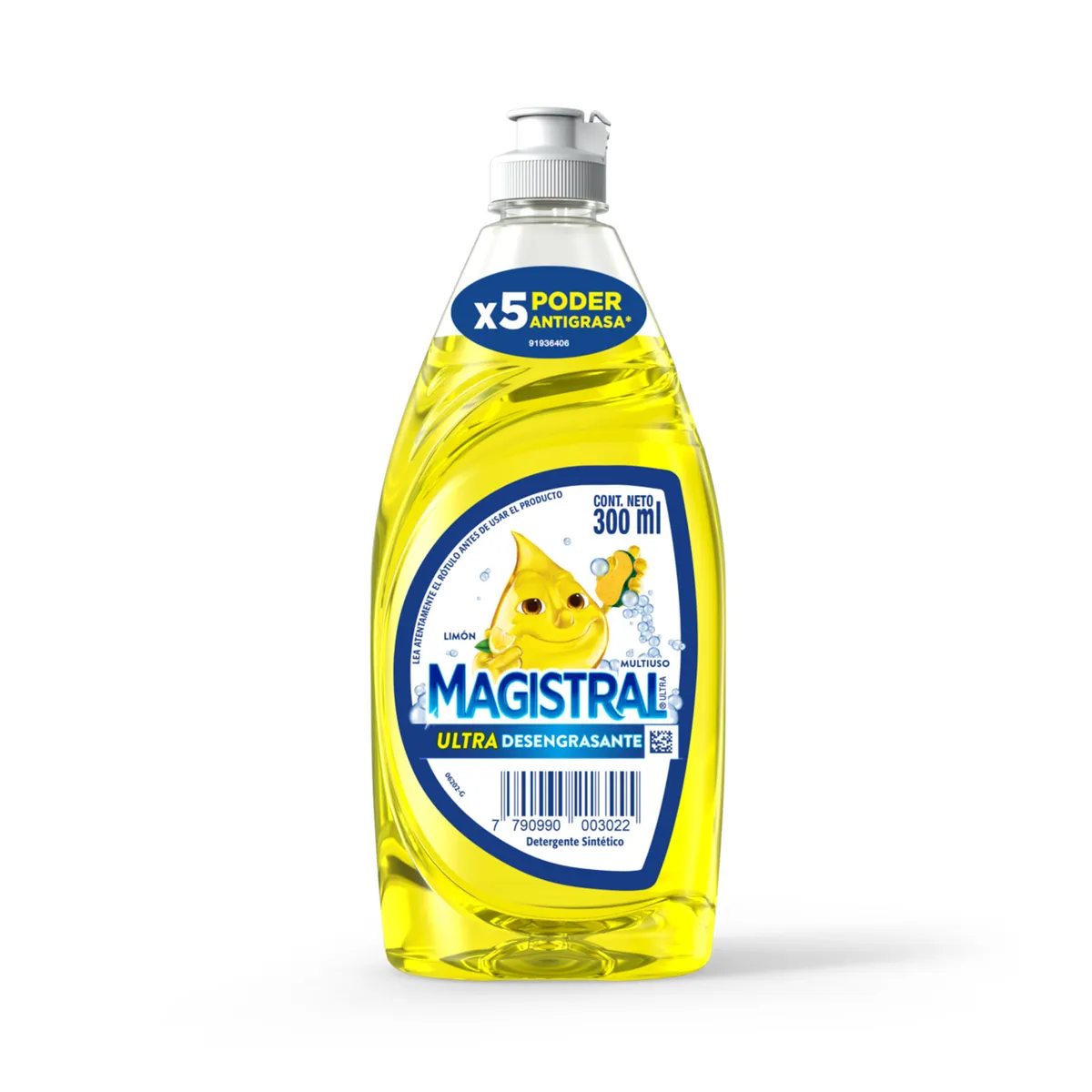 Detergente Magistral ultra limón en botella 300 cc.