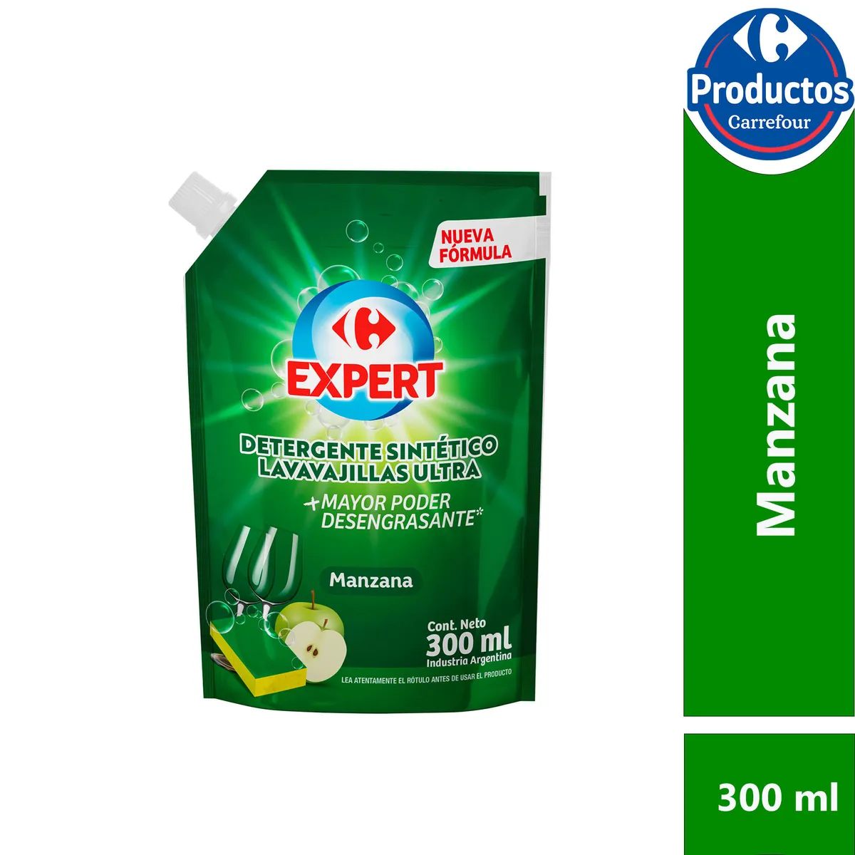 Detergente ultra Carrefour expert manzana dp 300 cc.