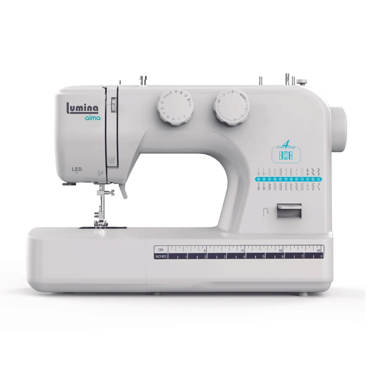 Máquina De Coser Recta Lumina Alma Blanca 24 Diseños