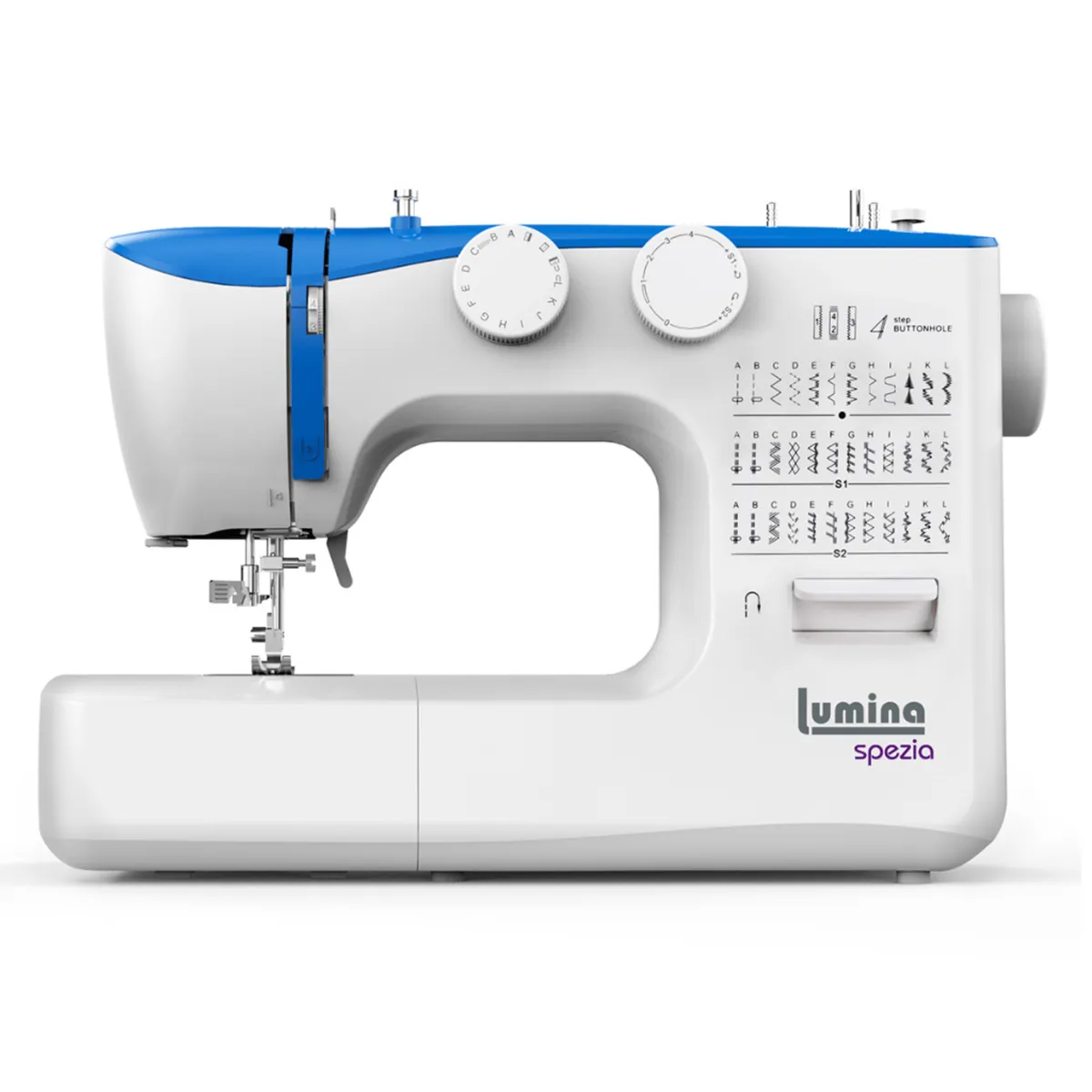 Máquina De Coser Recta Lumina Spezia Azul 36 Diseños De Puntada