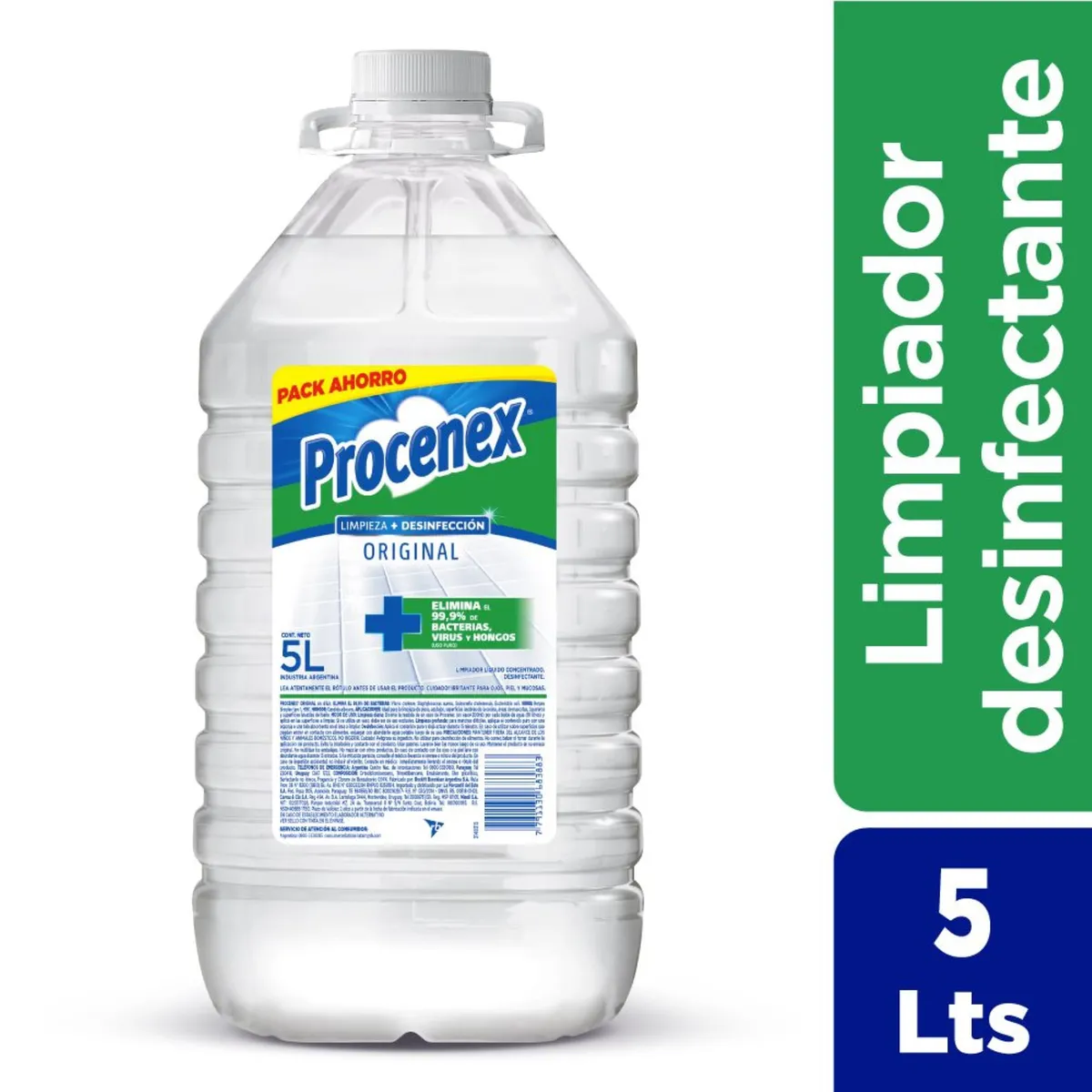 Limpiador líquido desinfectante Procenex pisos original 5 l.