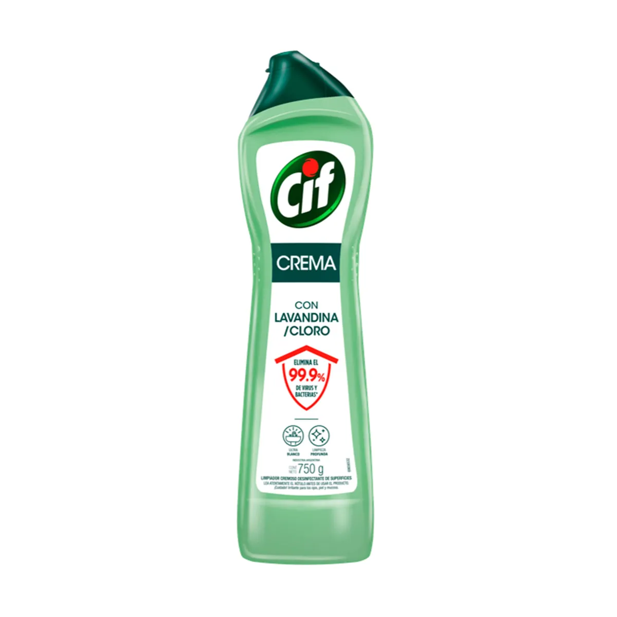 Limpiador cremoso Cif con lavandina 750 g.