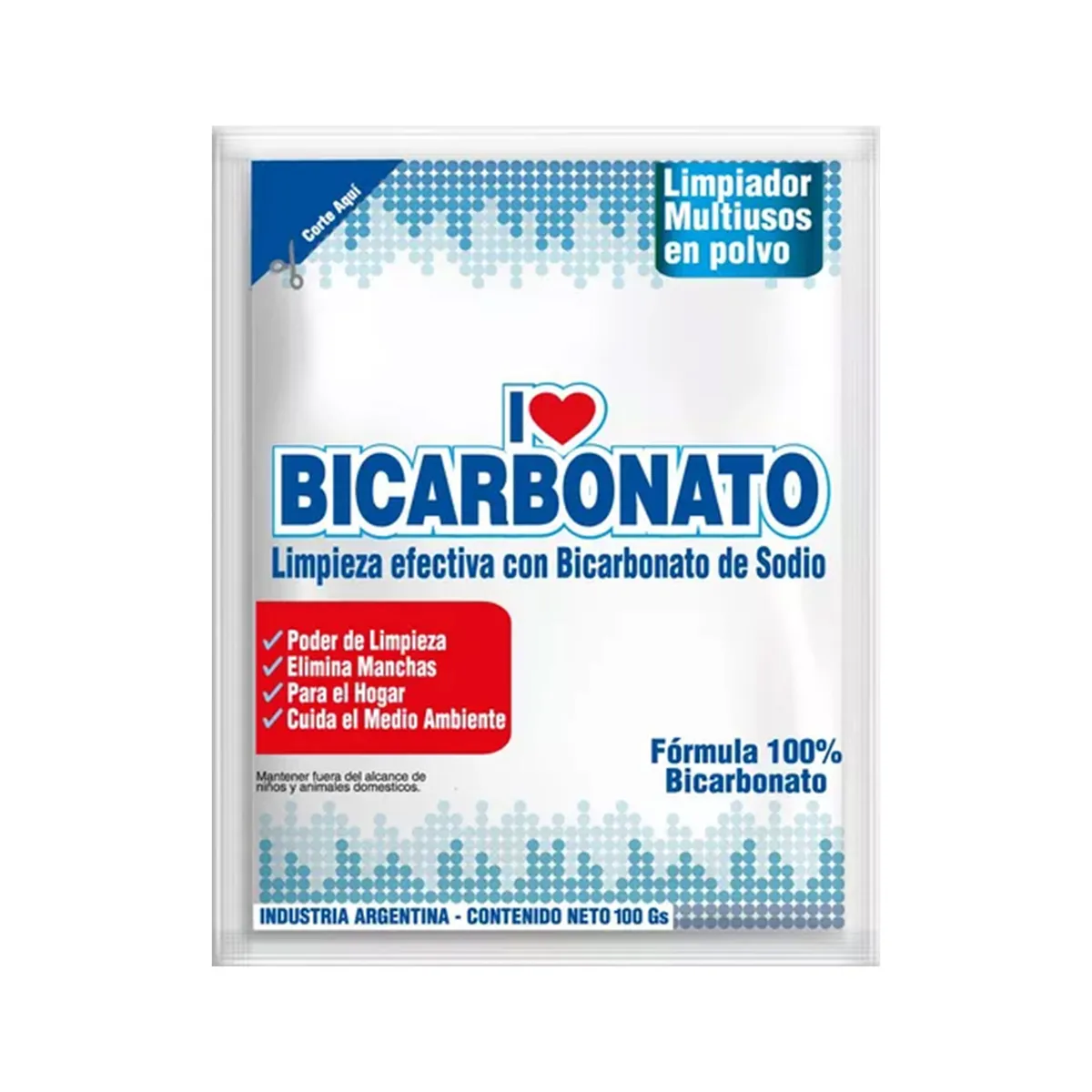 Bicarbonato de sodio I Love Bicarbonato para limpieza 100 grs