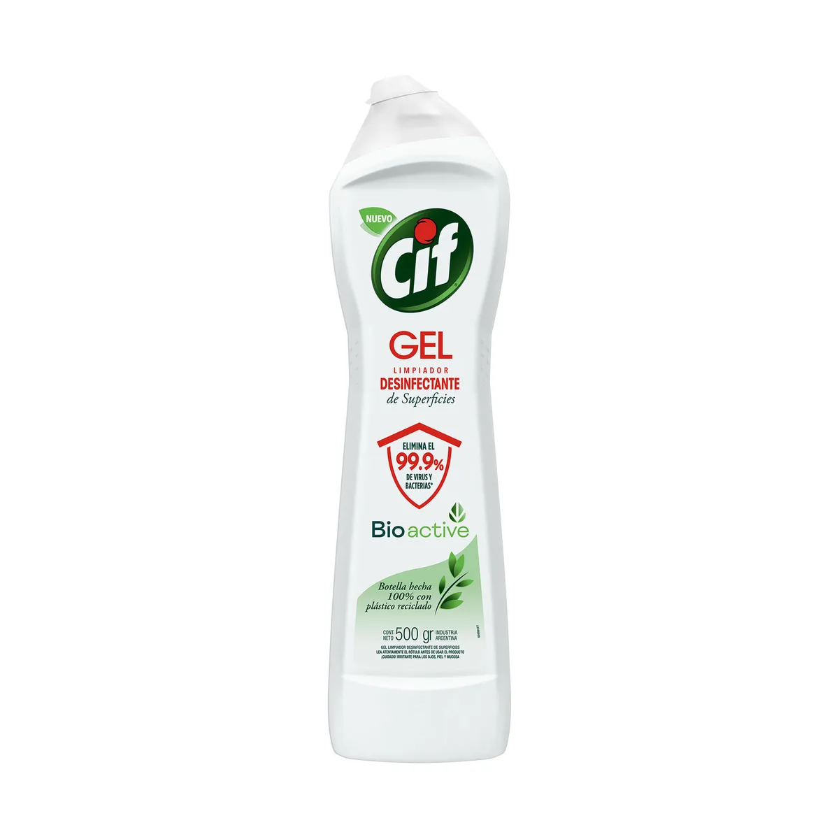 Limpiador en gel desinfectante Cif original en botella 500 cc.