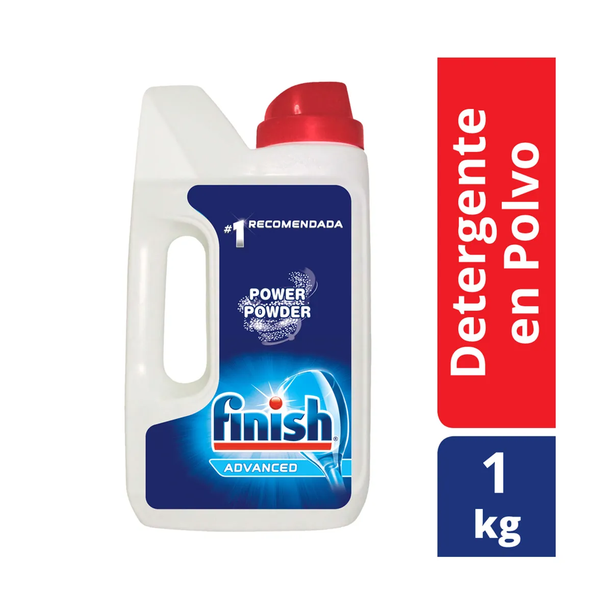 Detergente para lavavajillas Finish polvo botella 1 kg.