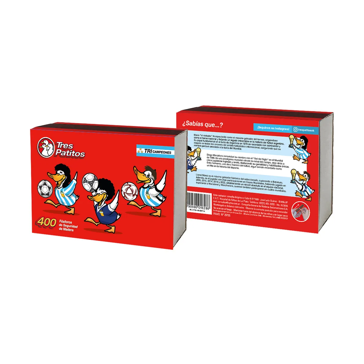 Fosforos Tres Patitos tri campeones x 400 uni