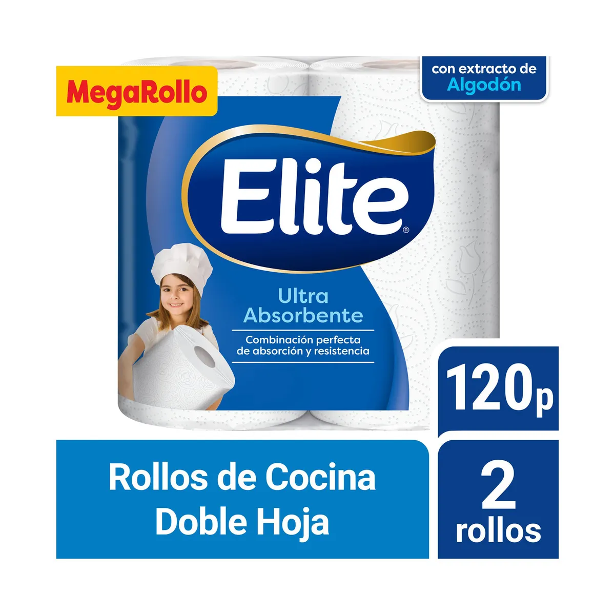 Rollo de cocina Elite ultra absorbente 120 paños 2 uni