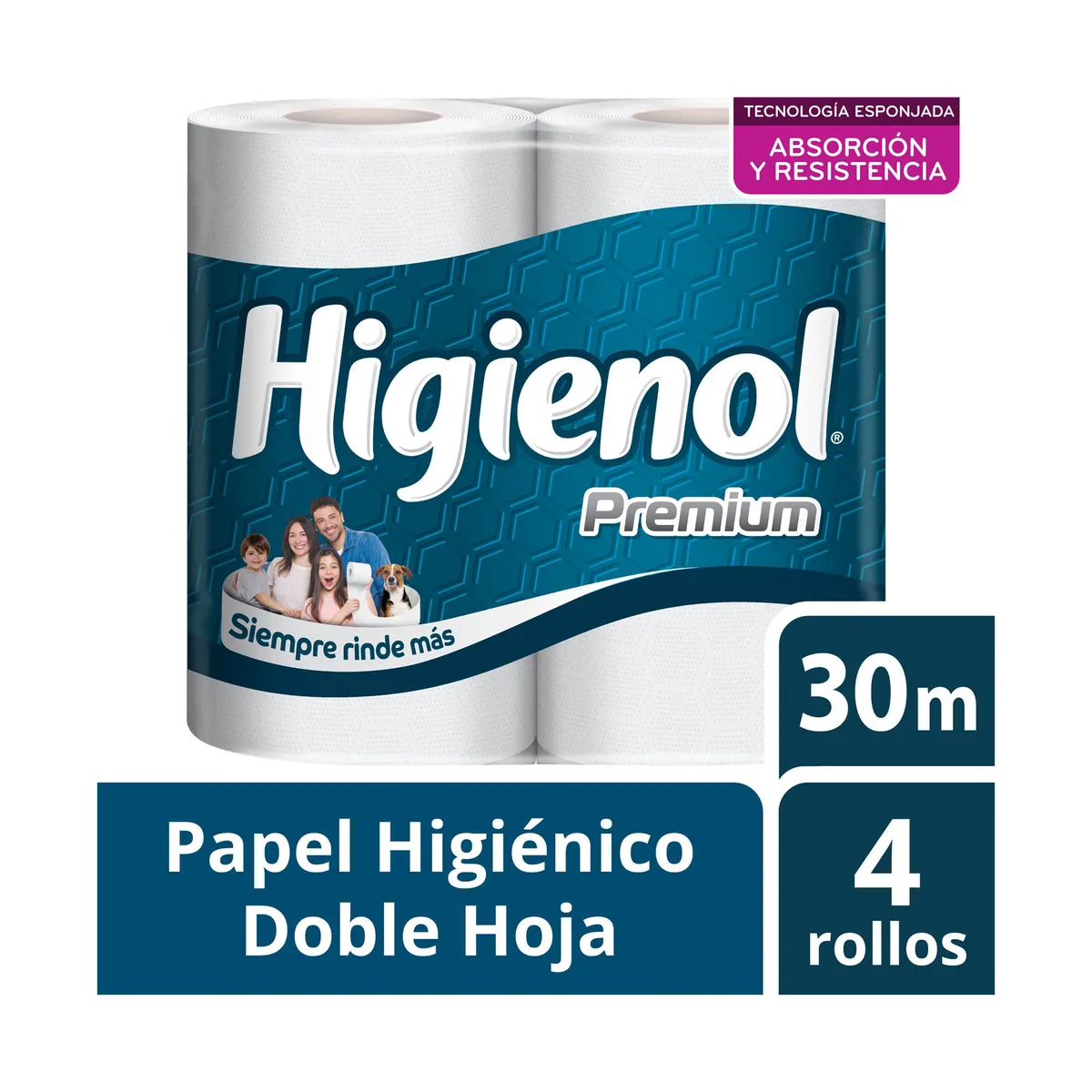 Papel higiénico Higienol Premium doble hoja 30 mts 4 uni