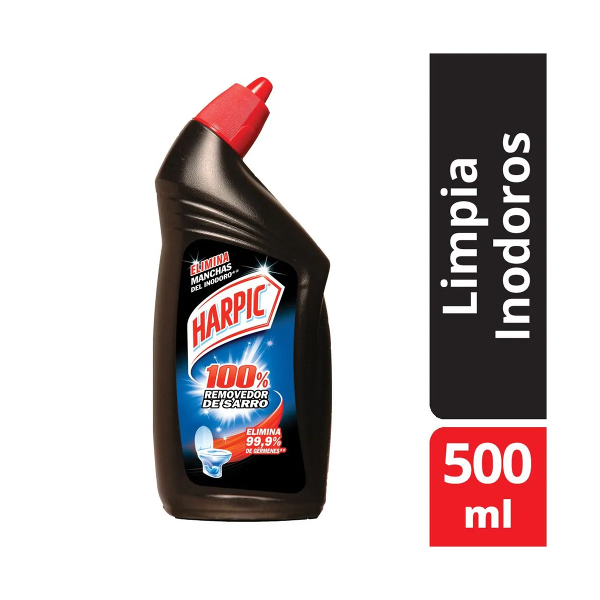 Gel limpiador desinfectante para inodoros Harpic 100% removedor de sarro 500 ml.