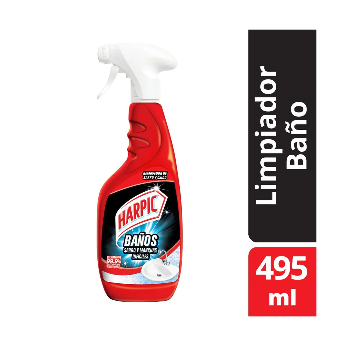 Limpiador desinfectante de baño Harpic sarro y mugre gatillo 495 ml.
