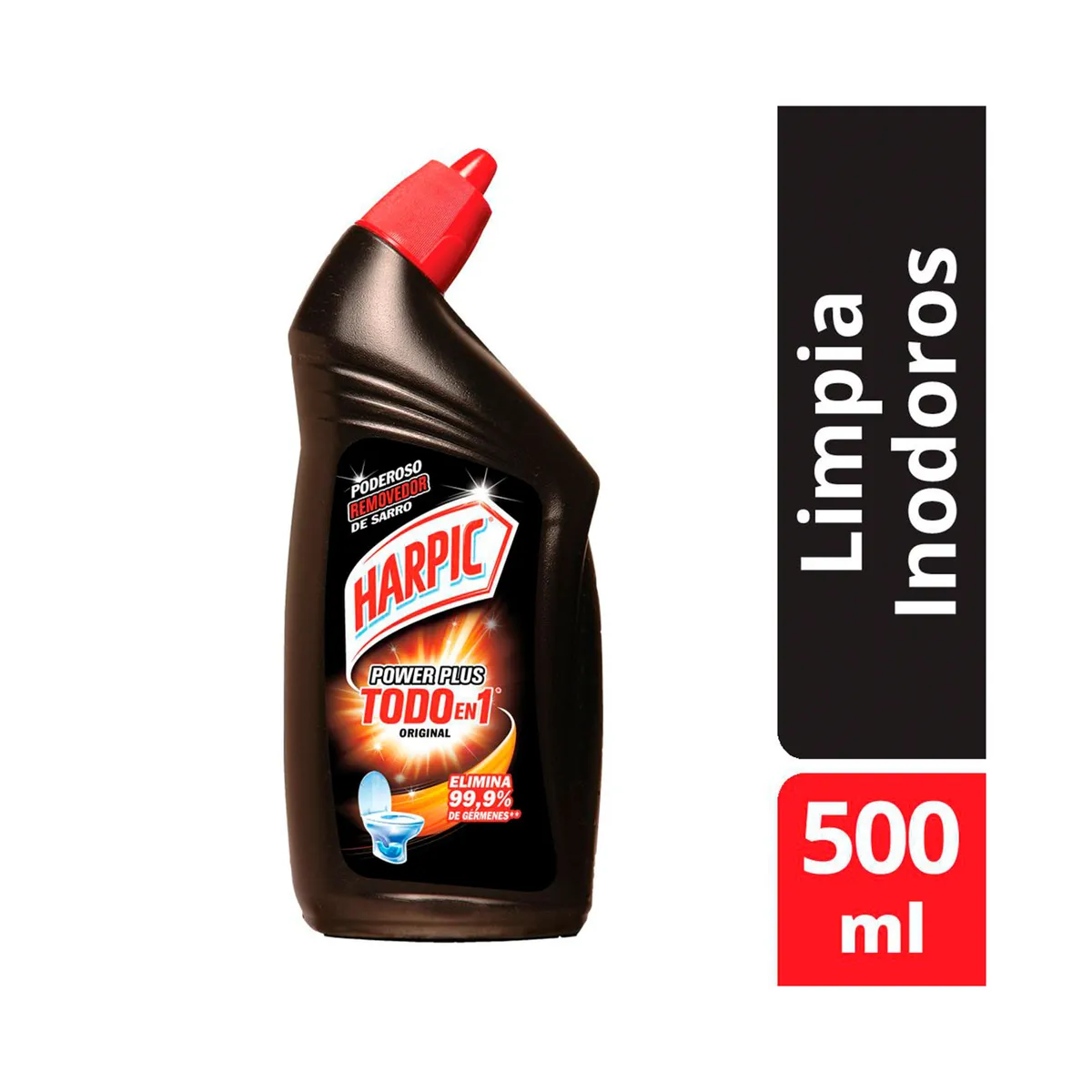 Gel limpiador desinfectante para inodoros Harpic power plus original 500 ml.