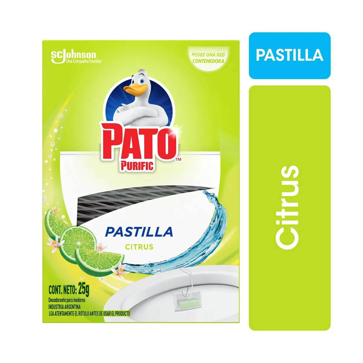 Pastilla para inodoro Pato Purific citrus 25 grs