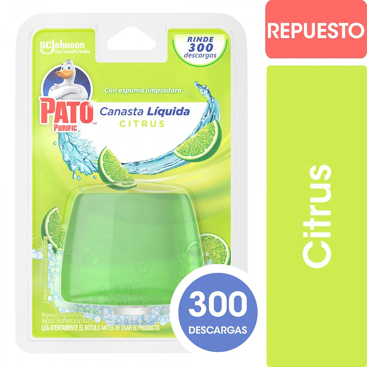 Canasta líquida para inodoro Pato citrus repuesto 50 ml.