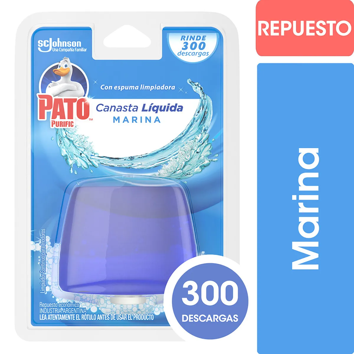 Canasta líquida para inodoro Pato marina repuesto 50 ml.