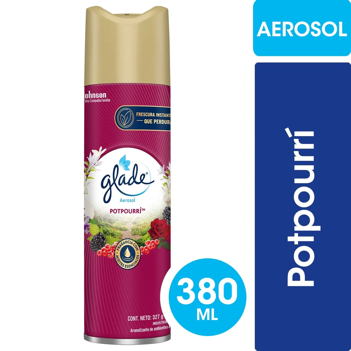 Desodorante de ambiente Glade potpourri en aerosol 360 cc.