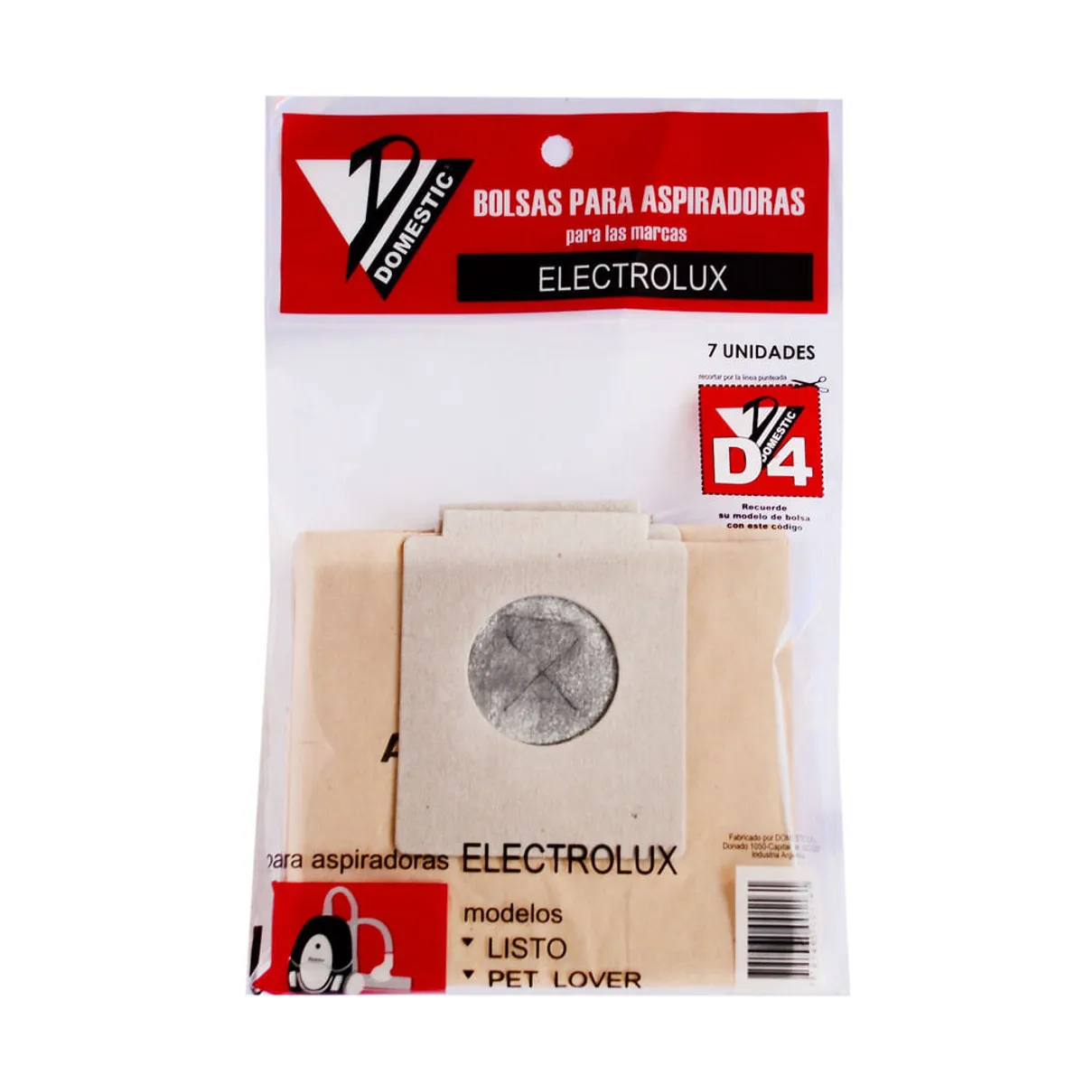 Bolsas para aspiradora Domestic Electrolux D4 7 u.