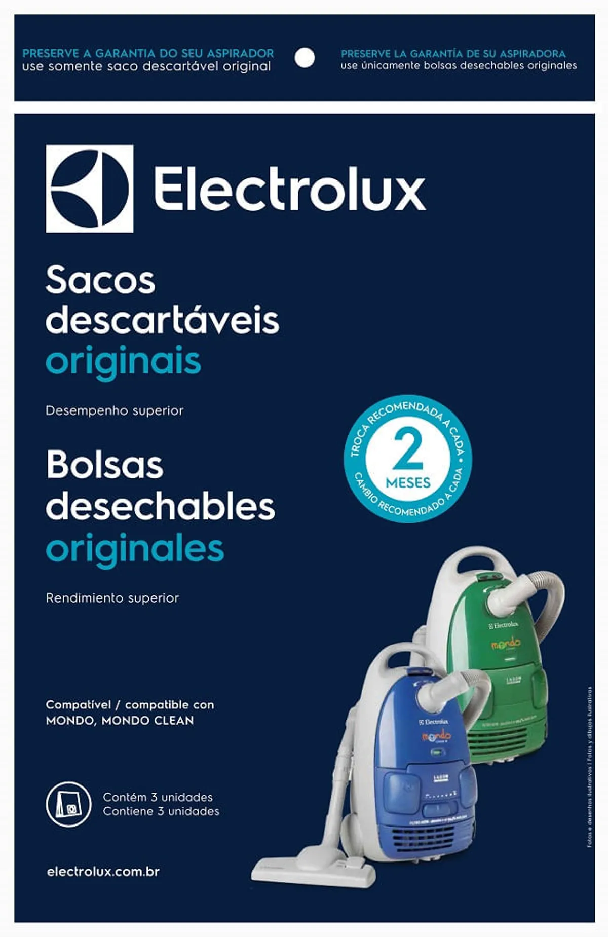 Bolsa Aspiradora Electrolux Mondo Pack x 3