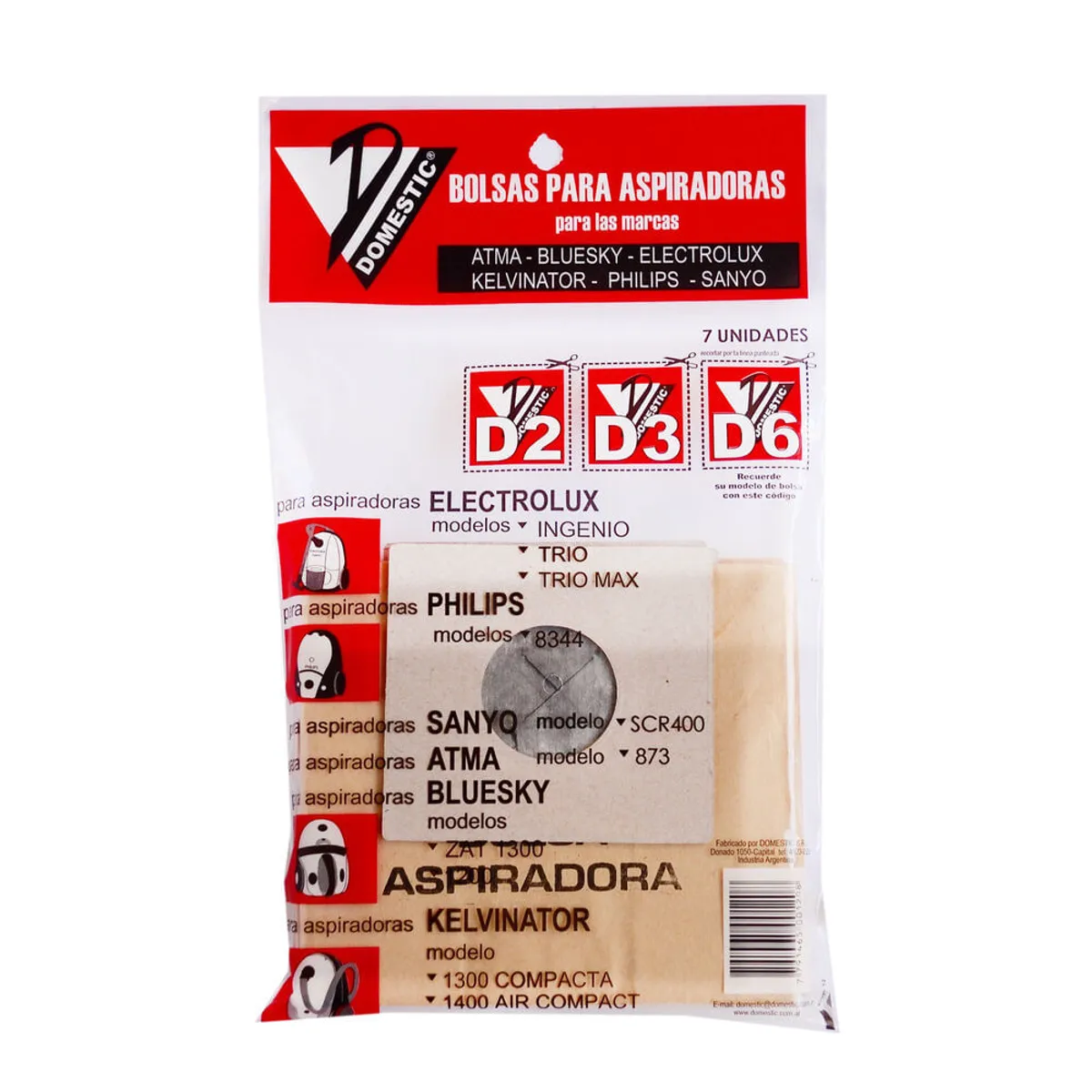 Bolsas para aspiradora Domestic Atma Bluesky 7 u.