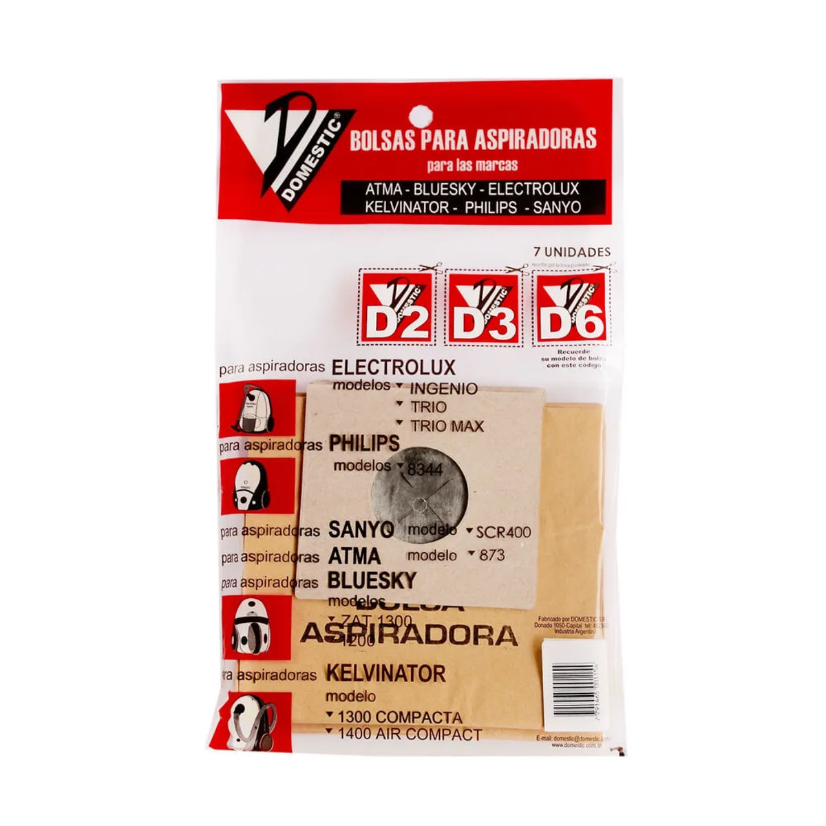 Bolsas para aspiradora Electrolux Atma Sanyo 7 u.