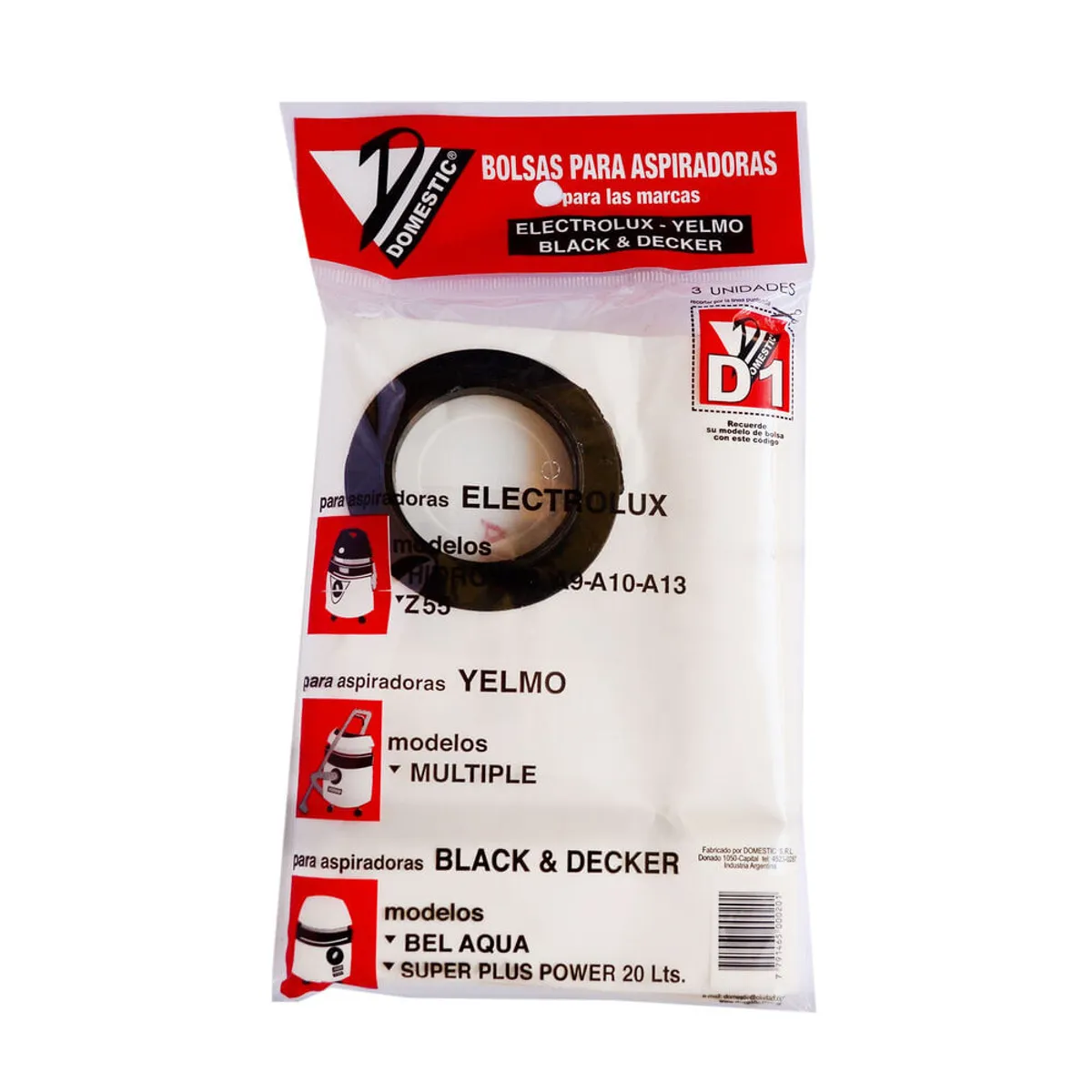 Bolsas para aspiradora Domestic Yelmo Electrolux Black 3 u.