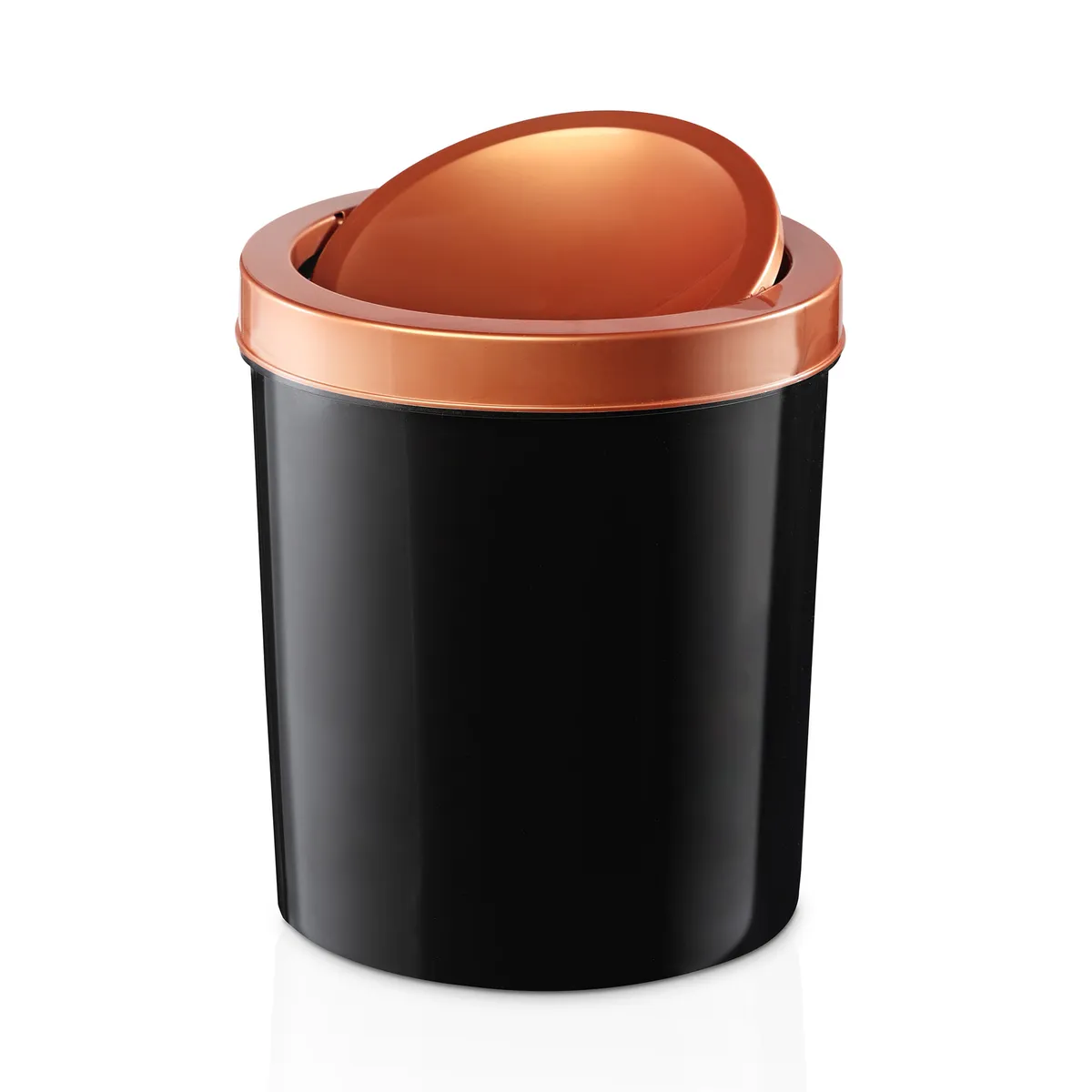 Cesto de residuos Carrefour Home 7 lts vaivén negro y cobre