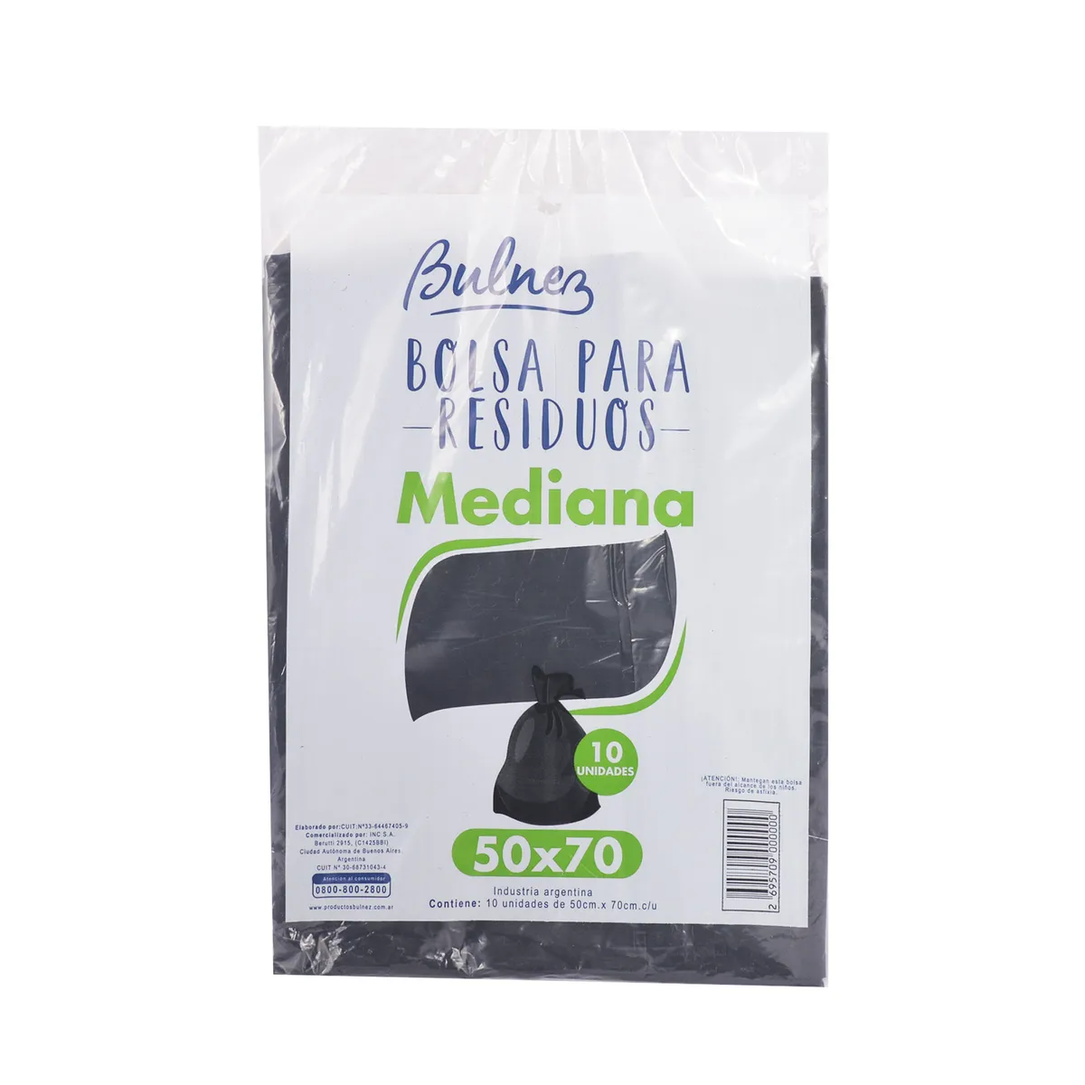 Bolsa de residuos Bulnez 50x70 cm plana x 10 uni