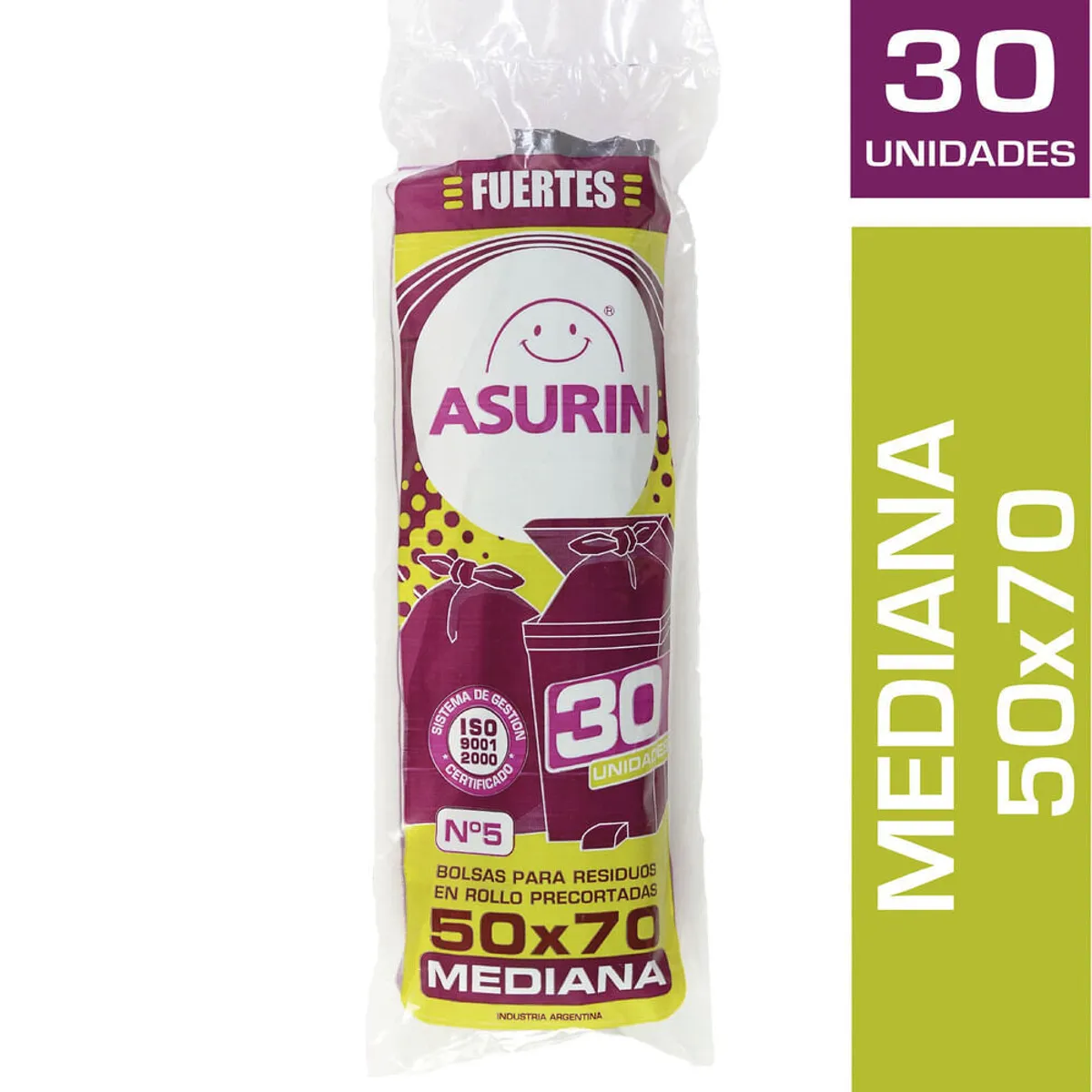 Bolsas para residuos Asurín mediana 50x70cm x 30 u.