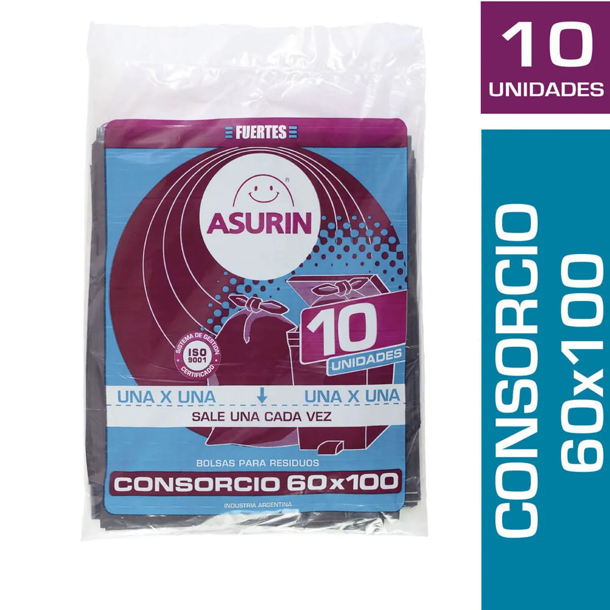 Bolsas para residuos Asurín consorcio 60x100cm x 10 u.