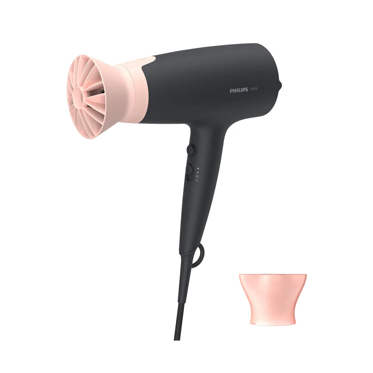 Secador de pelo Philips 2100W BHD350-10 negro y rosa
