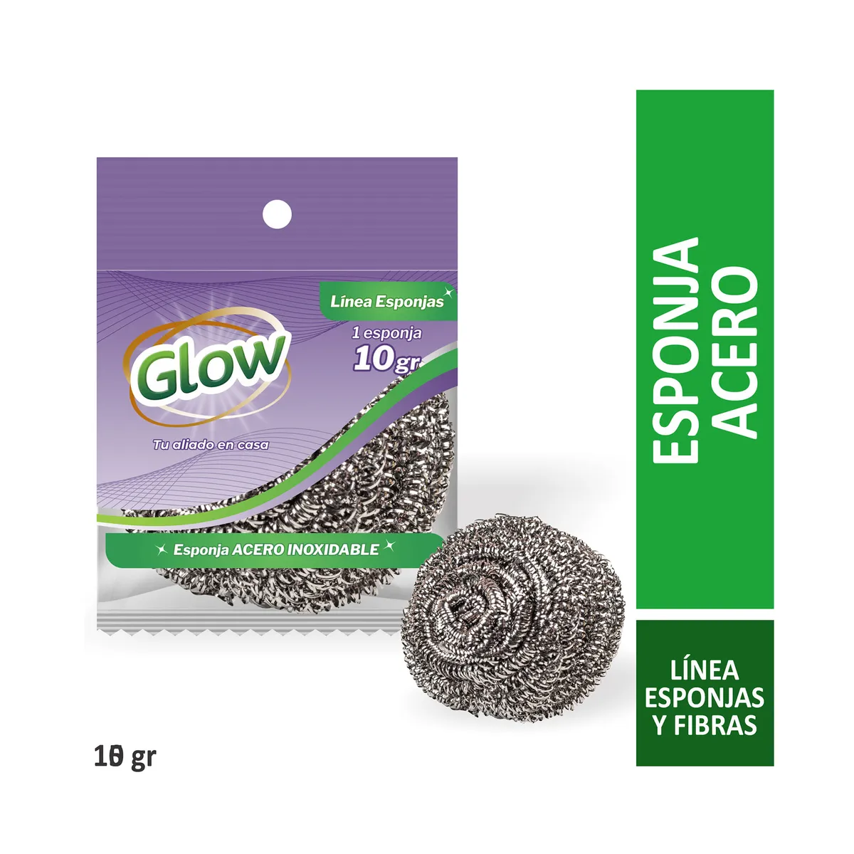 Esponja de acero Glow 10 grs x 1 uni