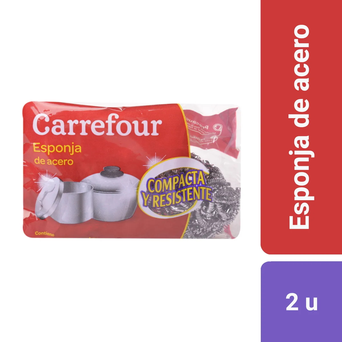 Esponja de acero Carrefour 2 u.