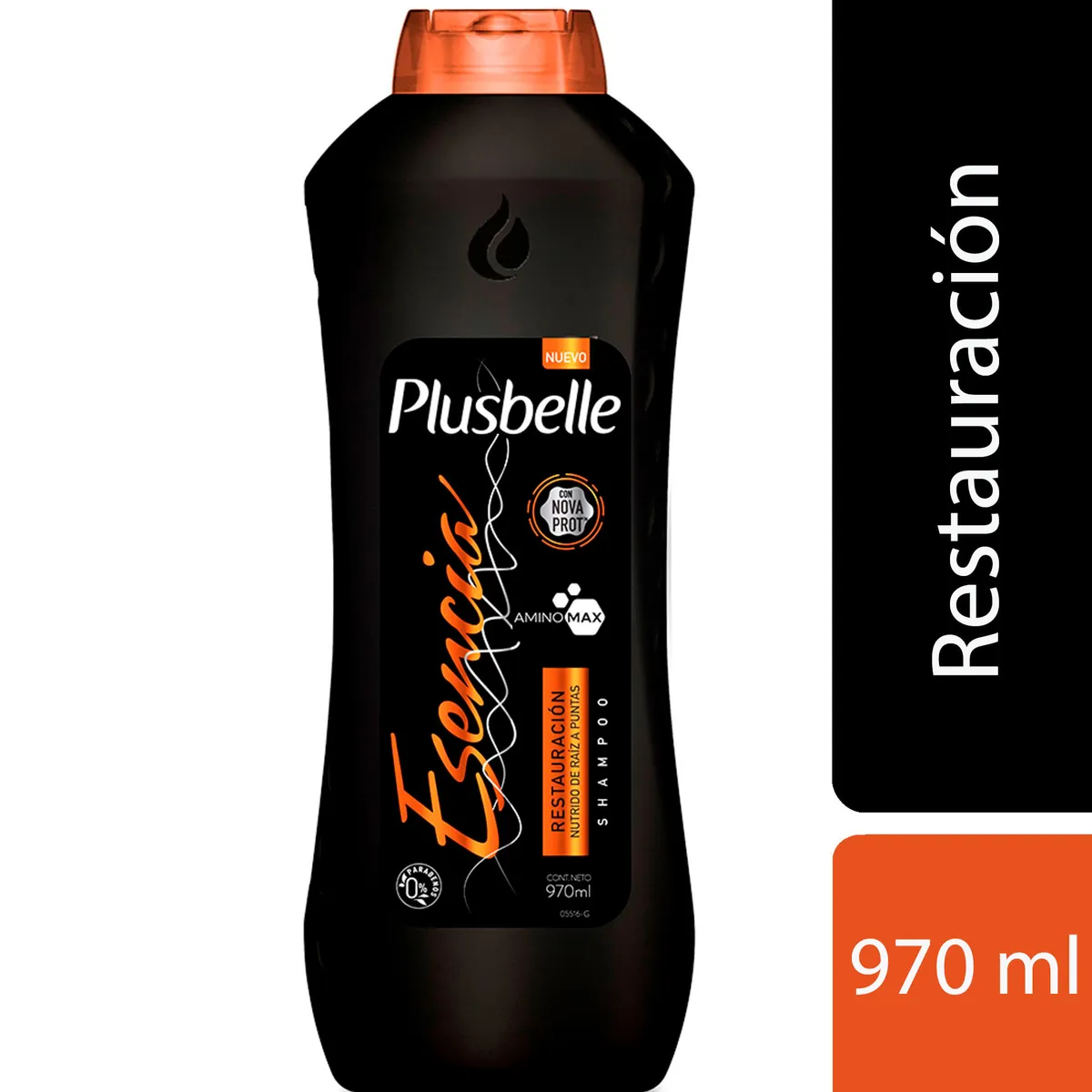 Shampoo Plusbelle restauración esencia 970 cc.
