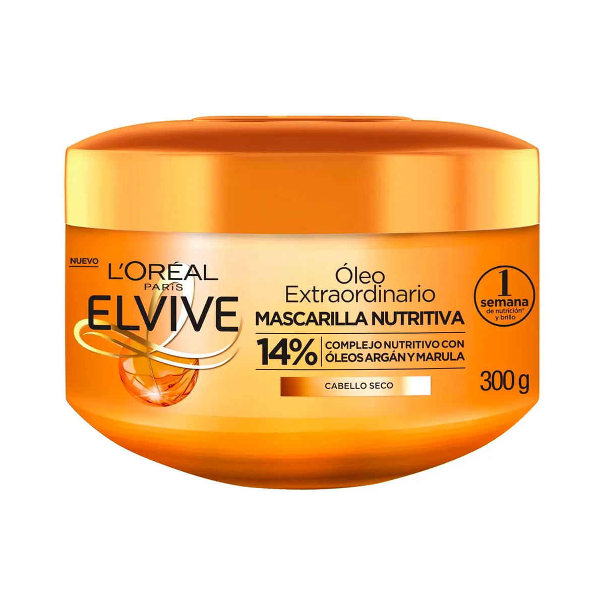 Mascarilla Elvive óleo nutritiva cabello seco 300 g.