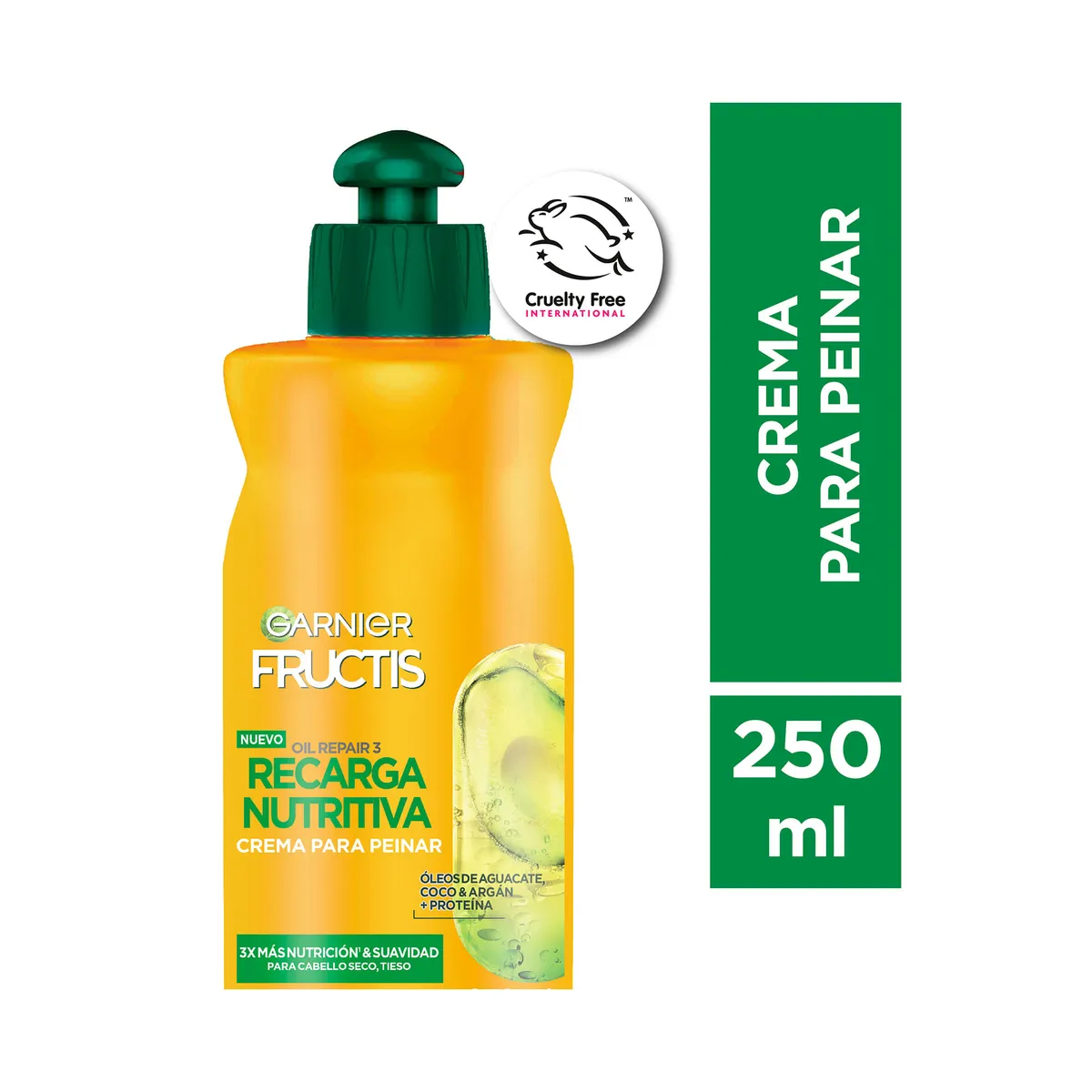 Crema para peinar Fructis liso coco 200 ml.
