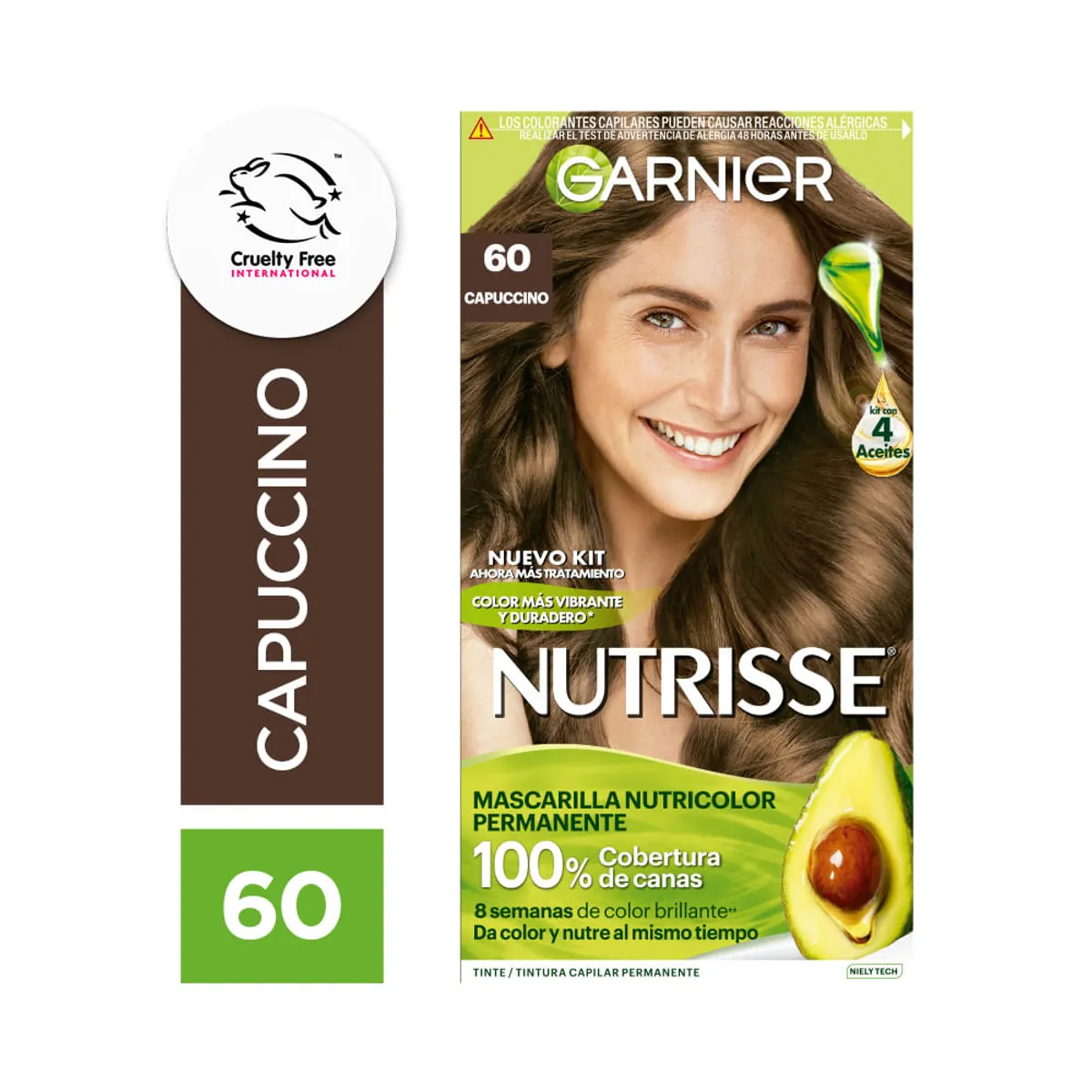 Kit de coloración permanente Nutrisse clasico tono 60 capuccino