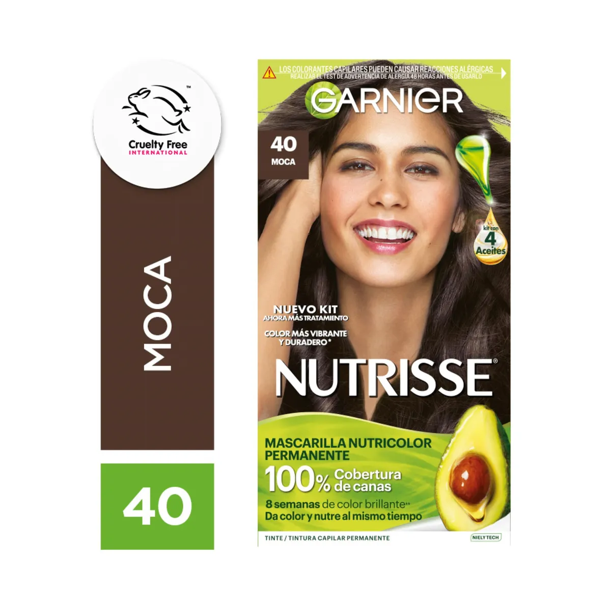 Kit de coloración permanente Nutrisse clasico tono 40 moca