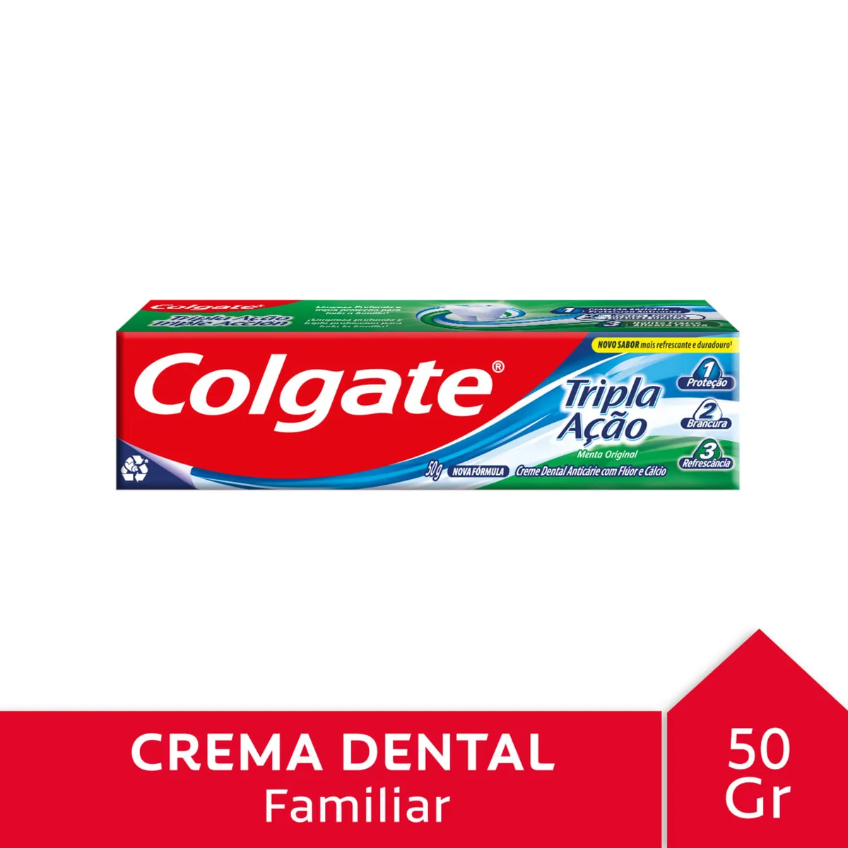 Pasta dental Colgate Triple Acción menta original 50 grs