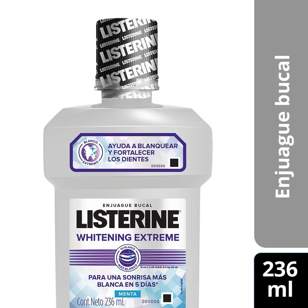 Enjuague bucal Listerine whitening extreme 236 cc.