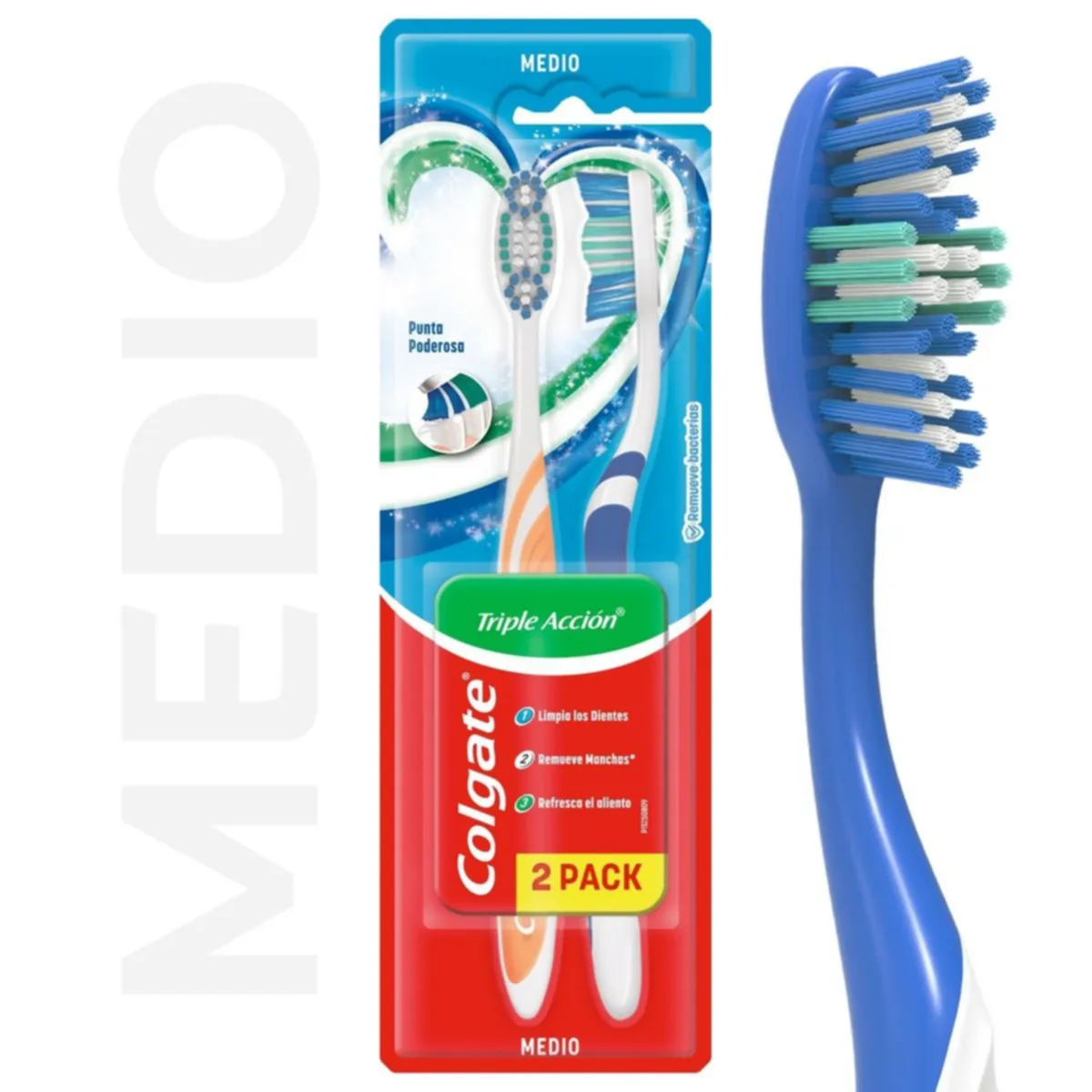 Cepillo de dientes Colgate triple acción 2 uni