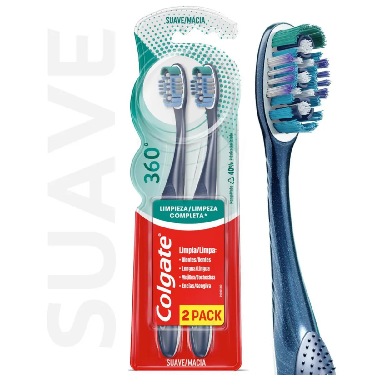 Cepillo de dientes Colgate 360 base 2 uni