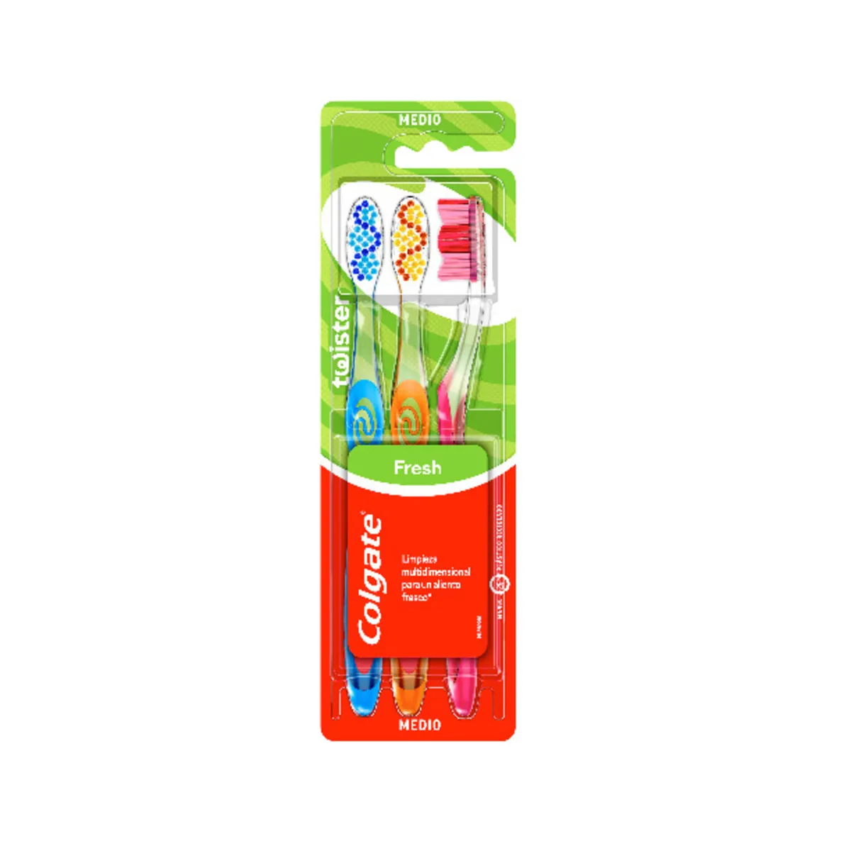 Cepillo de dientes Colgate twister medio 3 uni