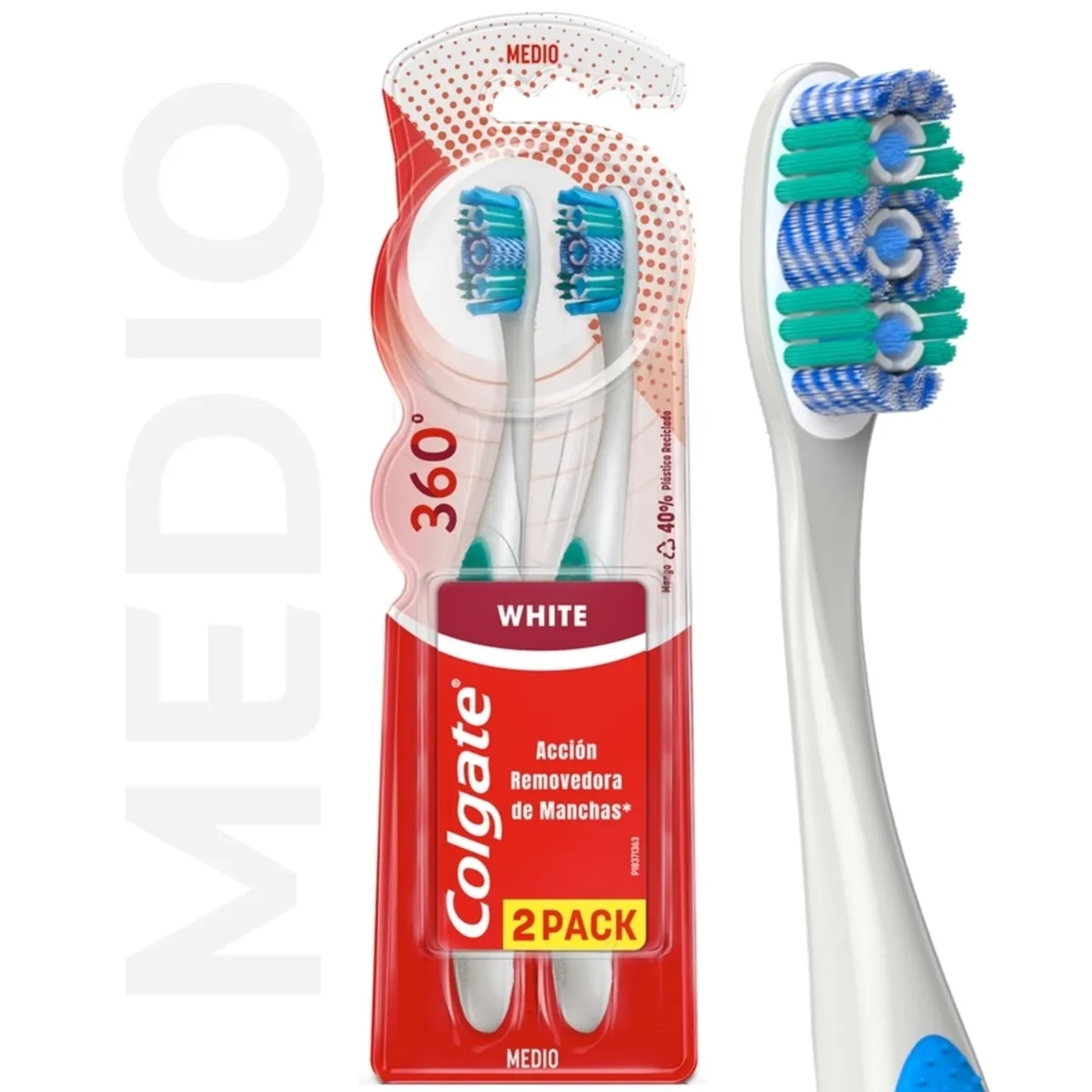 Cepillo de dientes Colgate 360 luminous white 2 uni
