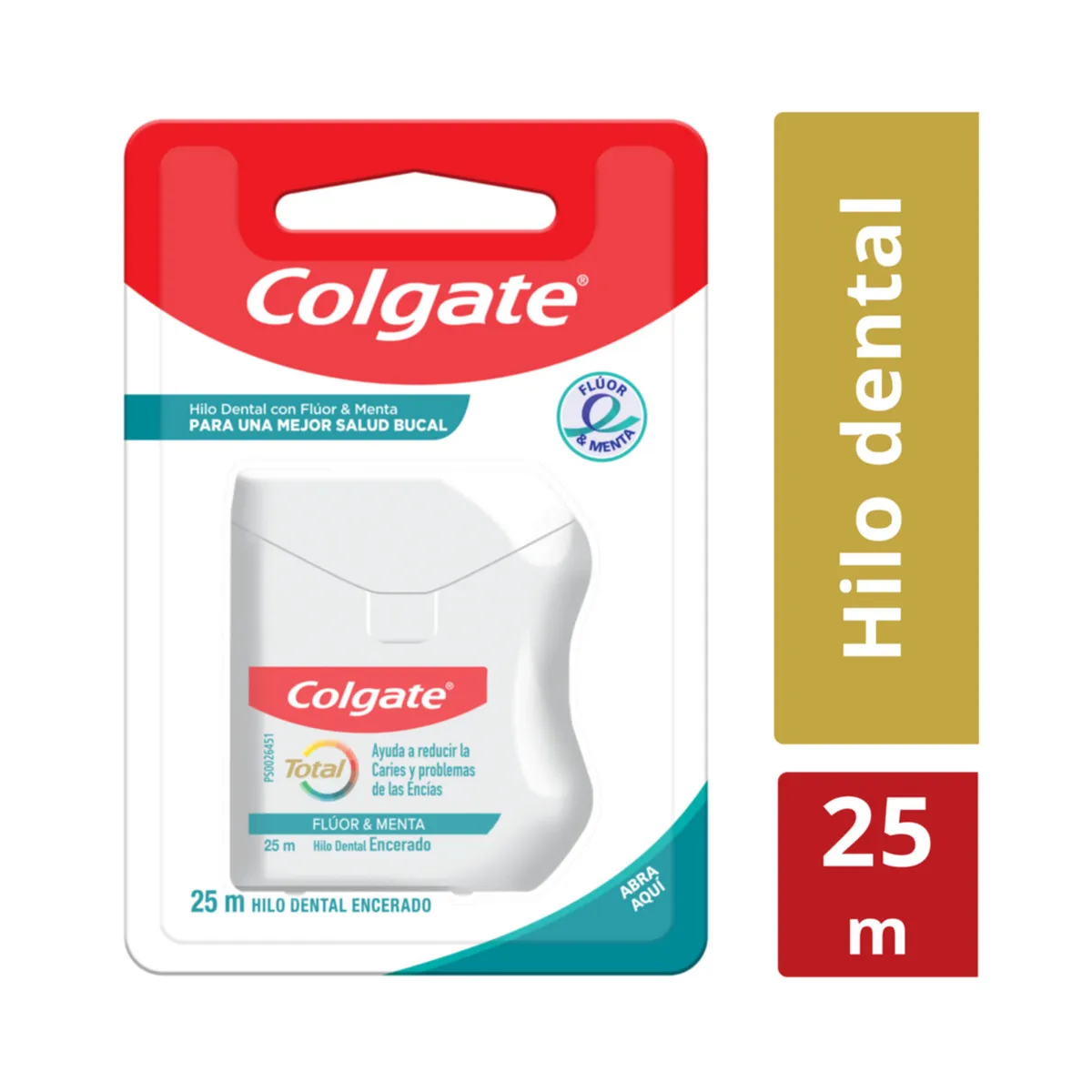 Hilo dental Colgate Total 12 fluor y menta 25 m.