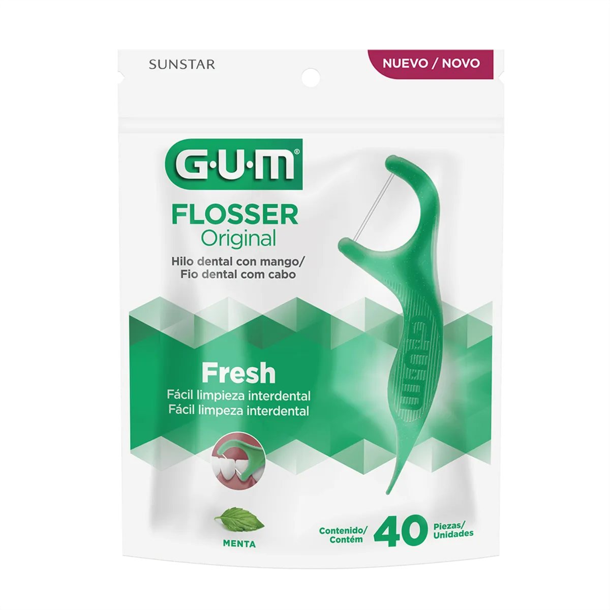 Hilo dental Gum flossers con mango original 40 uni