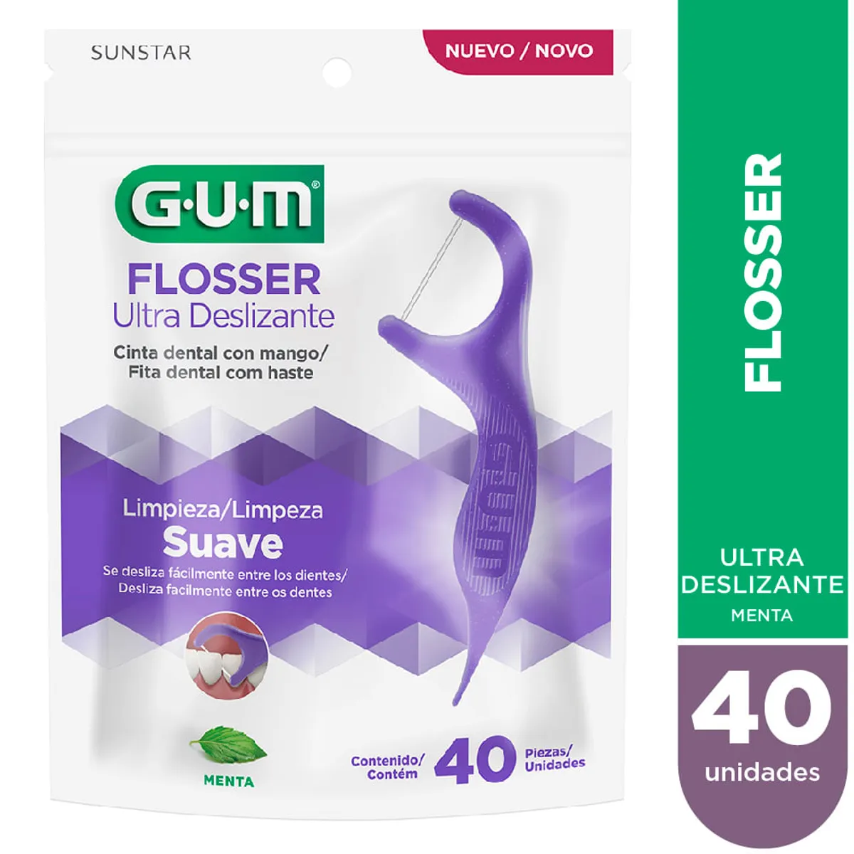 Flossers horqueta con hilo dental menta Gum x 40 uni