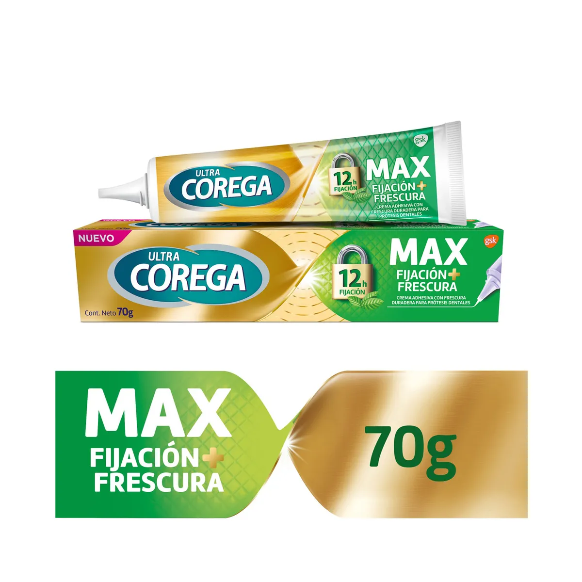 Adhesivo para protesis dental Corega crem max fres ultra 70 g.