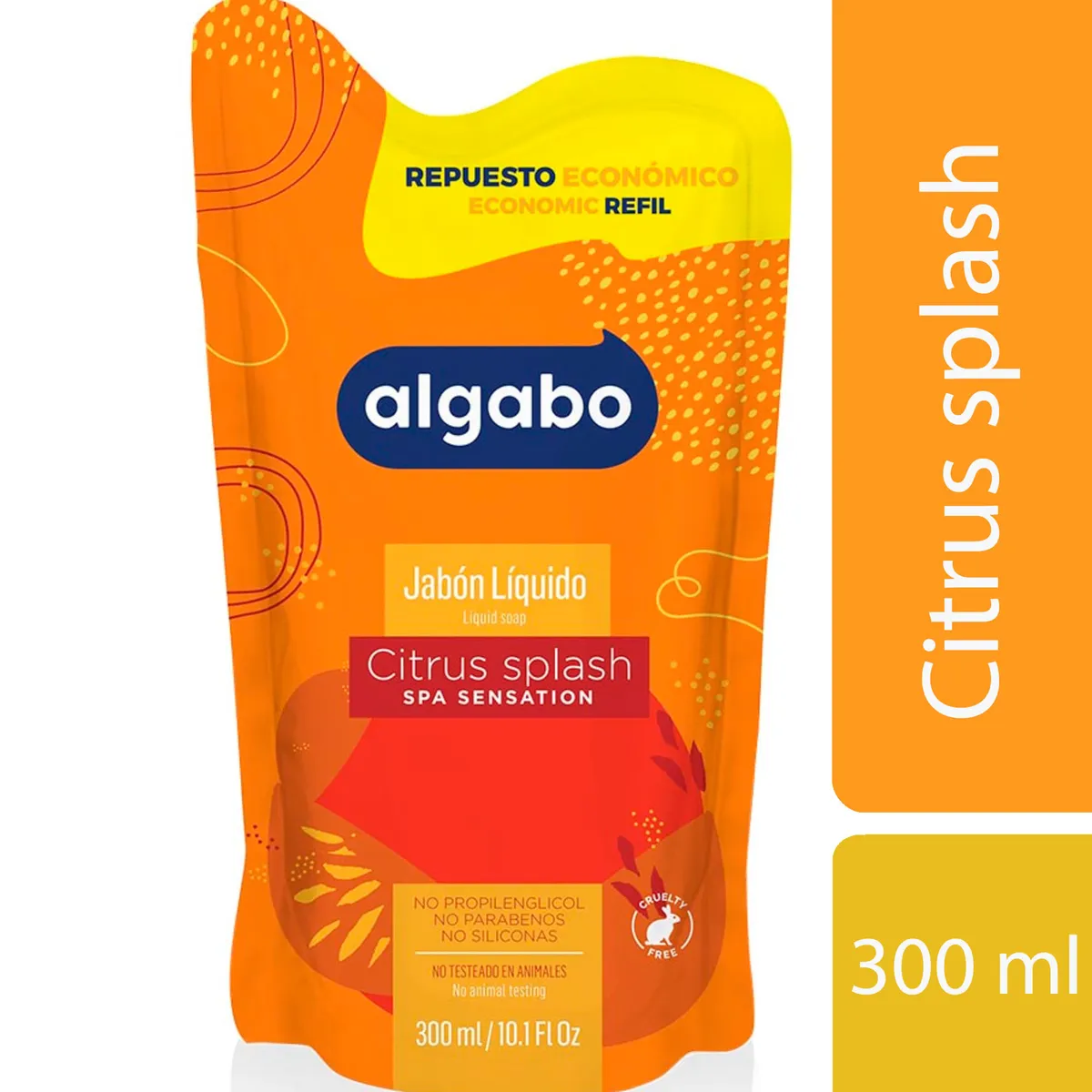 Jabón líquido Algabo citrus spla repuesto 300 cc.
