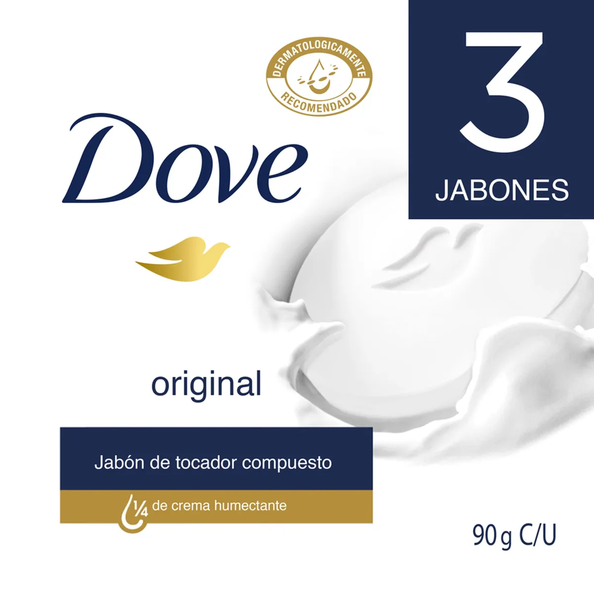 Jabón de tocador Dove original multipack 3x90 g