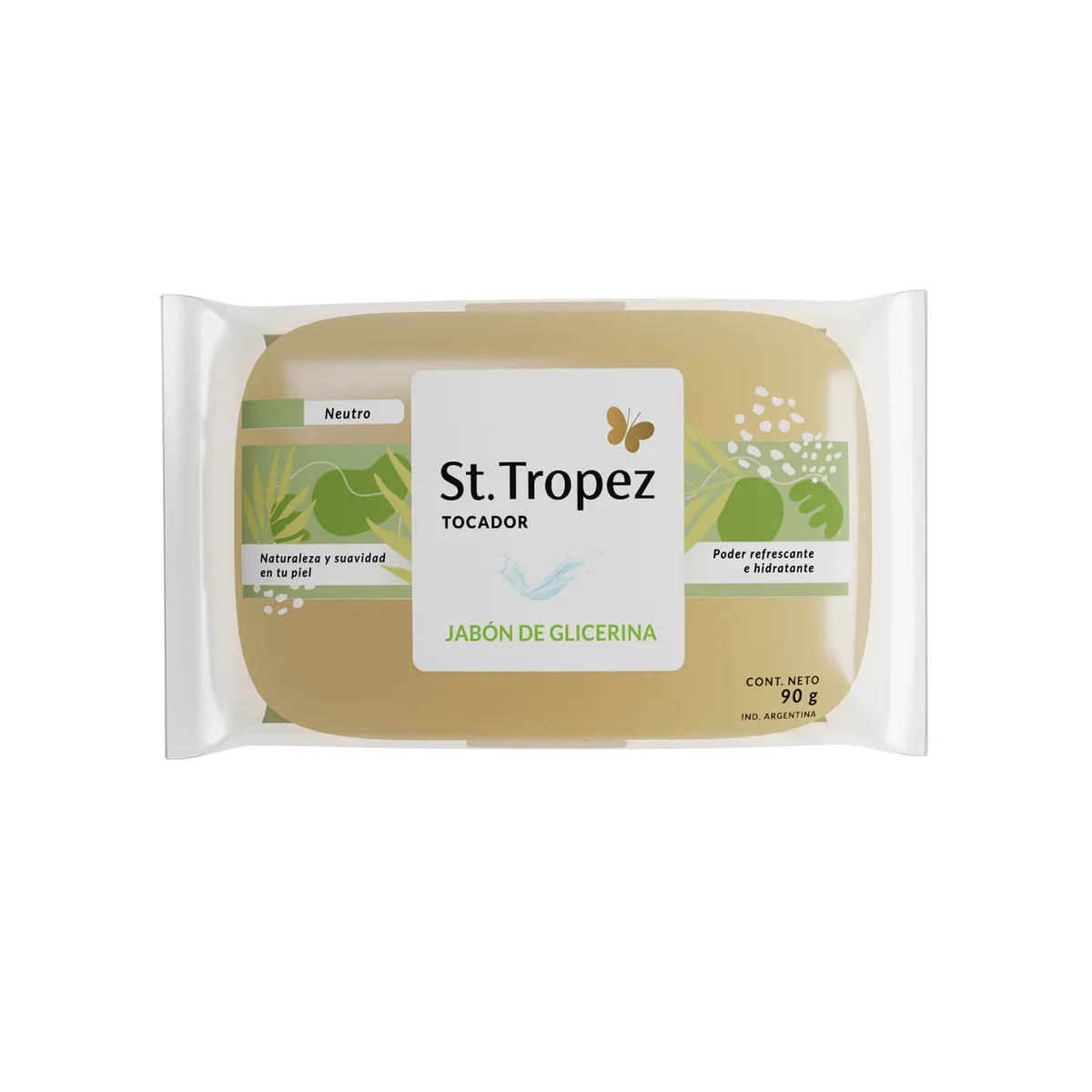 Jabón de tocador ST tropez de glicerina neutro x1 90 g.