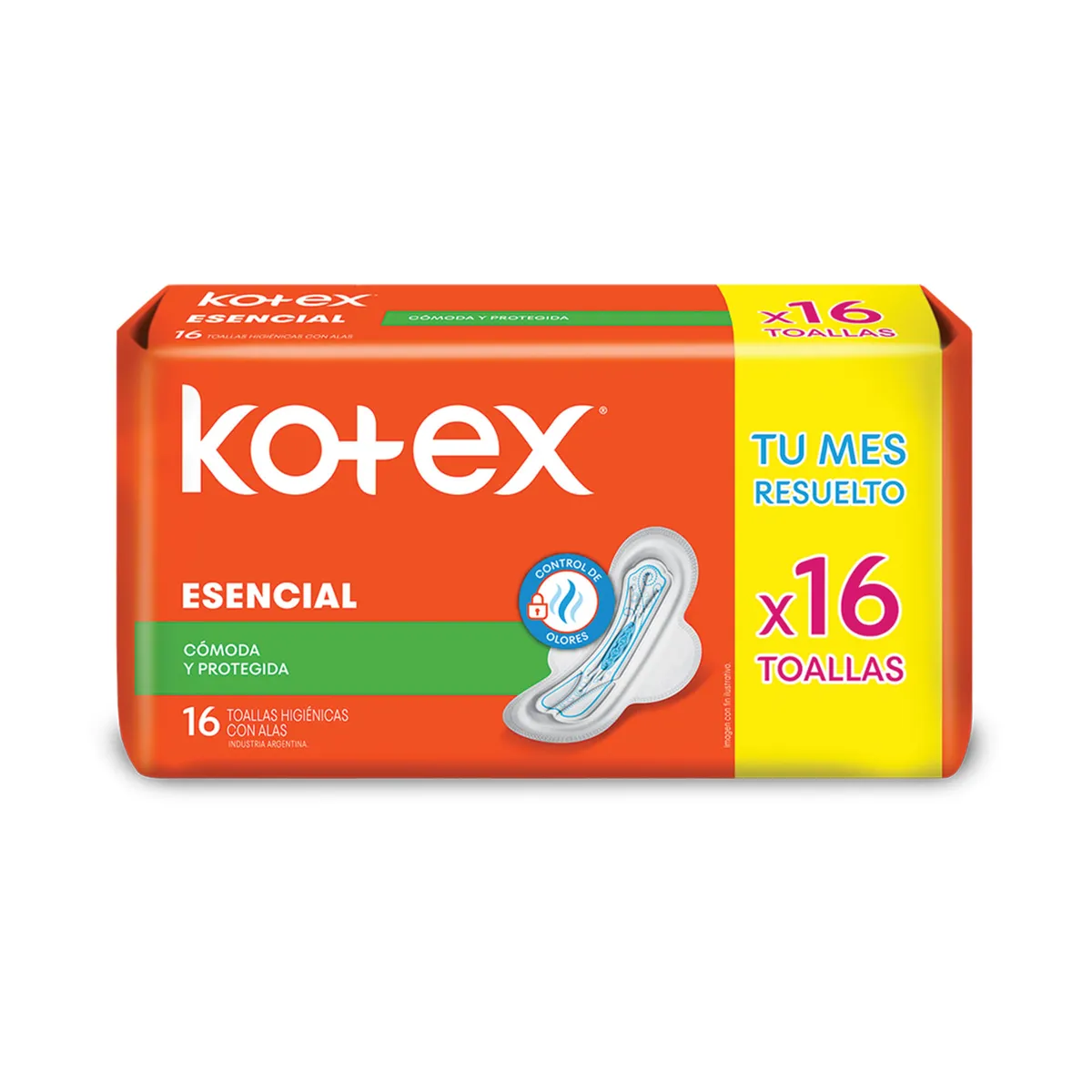 Toalla higiénica Kotex esencial 16 uni